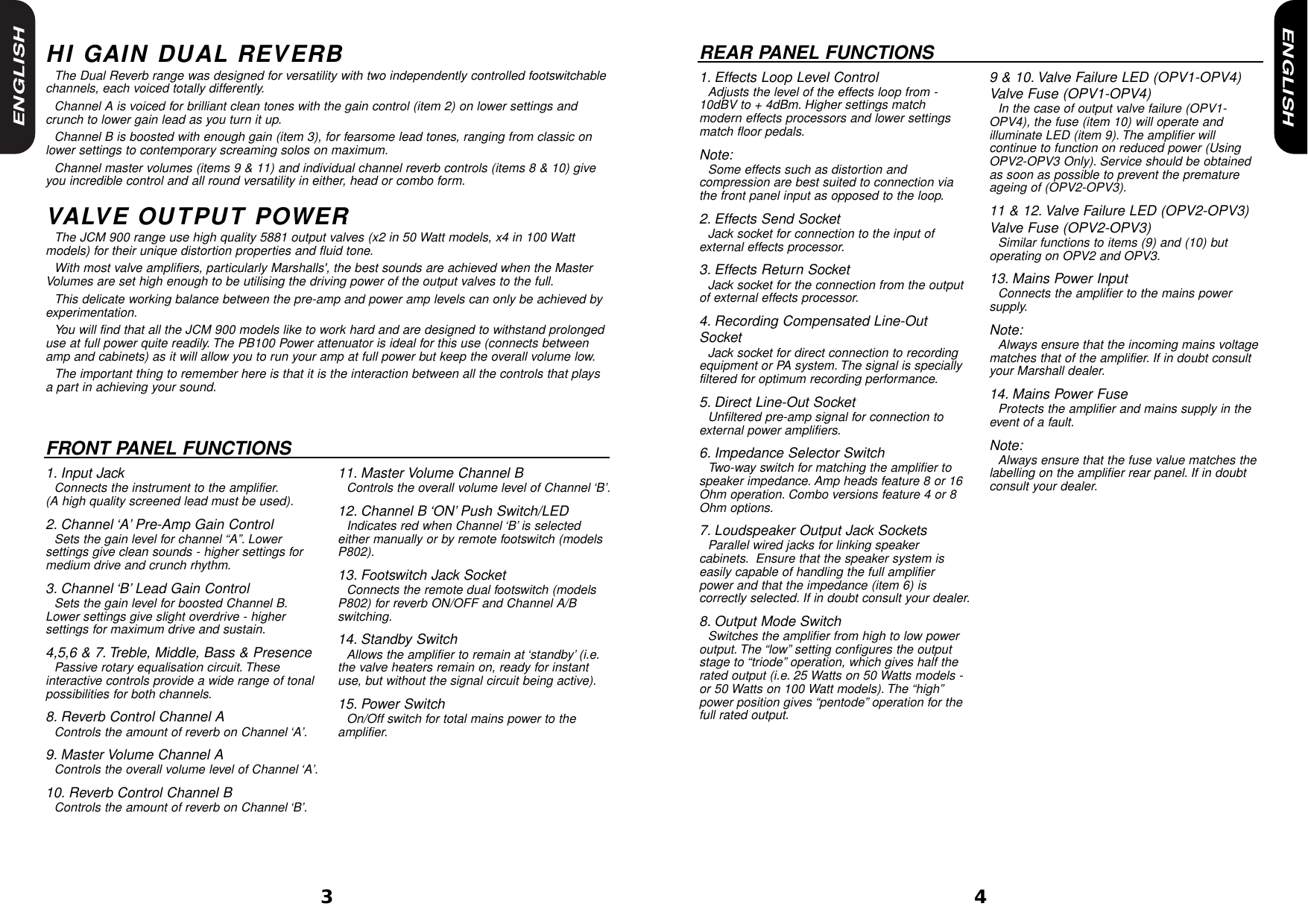 Page 3 of 4 - Marshall Marshall-4100-Jcm900-H-Users-Manual- 4100 Hbk (2001)  Marshall-4100-jcm900-h-users-manual