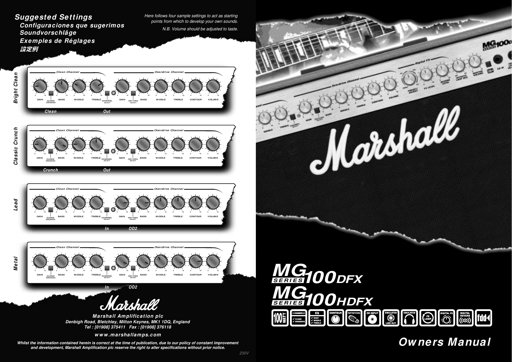 Page 6 of 6 - Marshall Marshall-Mg100Dfx-Users-Manual- MG100 Hbk Multi 230V  Marshall-mg100dfx-users-manual