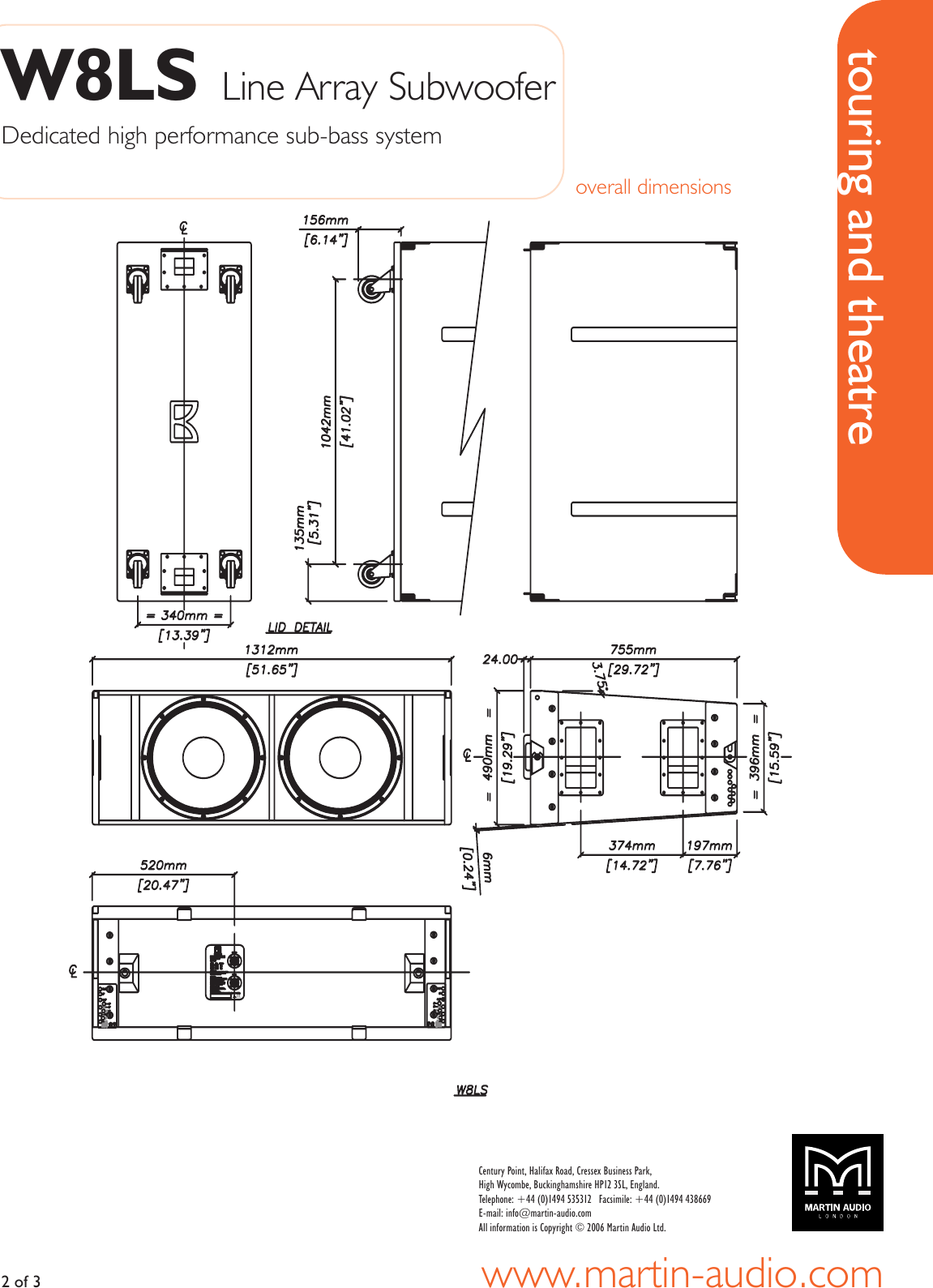 Page 2 of 3 - Martin-Audio Martin-Audio-Line-Array-Subwoofer-W8Ls-Users-Manual- W8LS Multi Page  Martin-audio-line-array-subwoofer-w8ls-users-manual