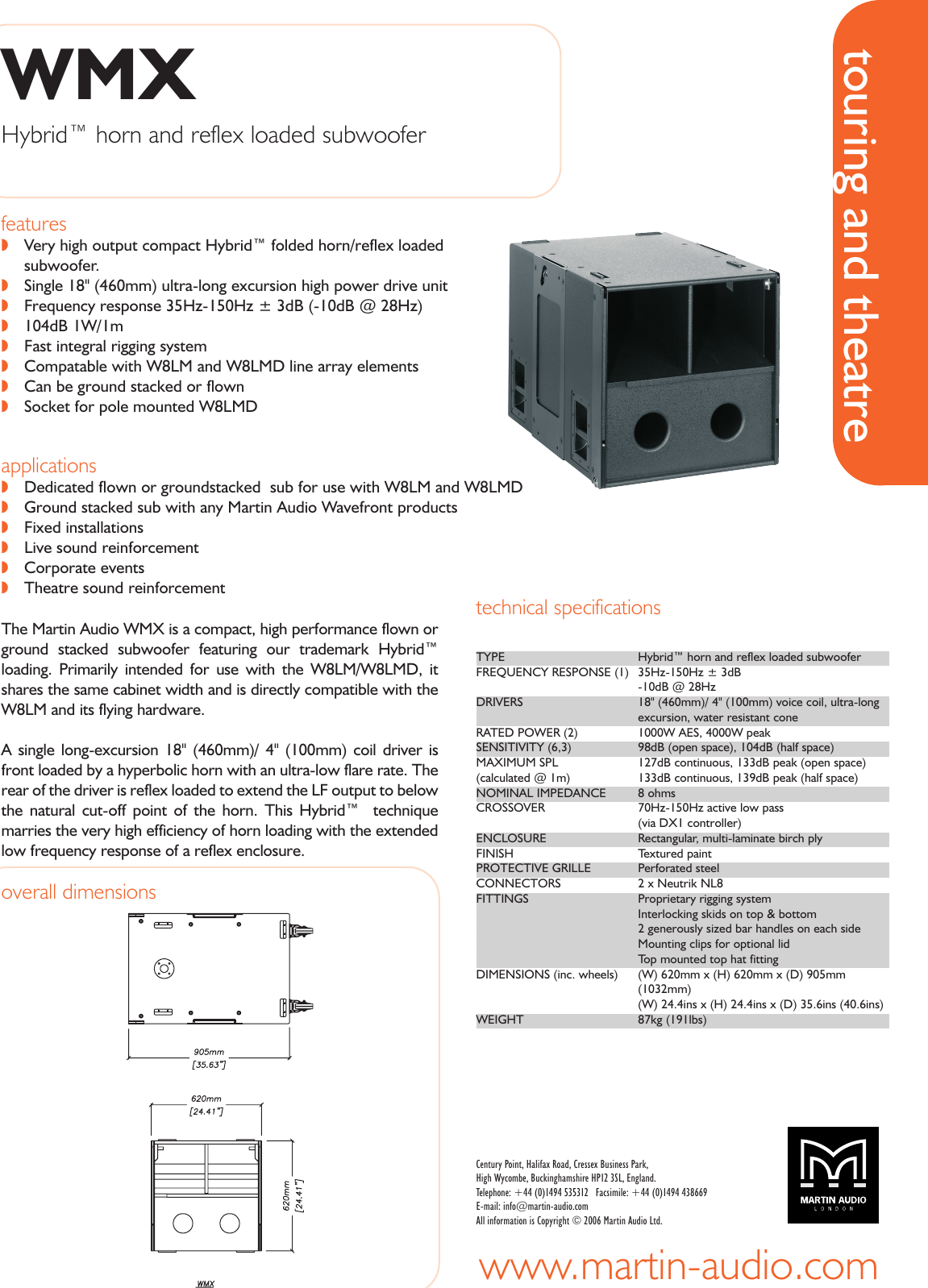 Martin Audio Wmx Users Manual Single Page