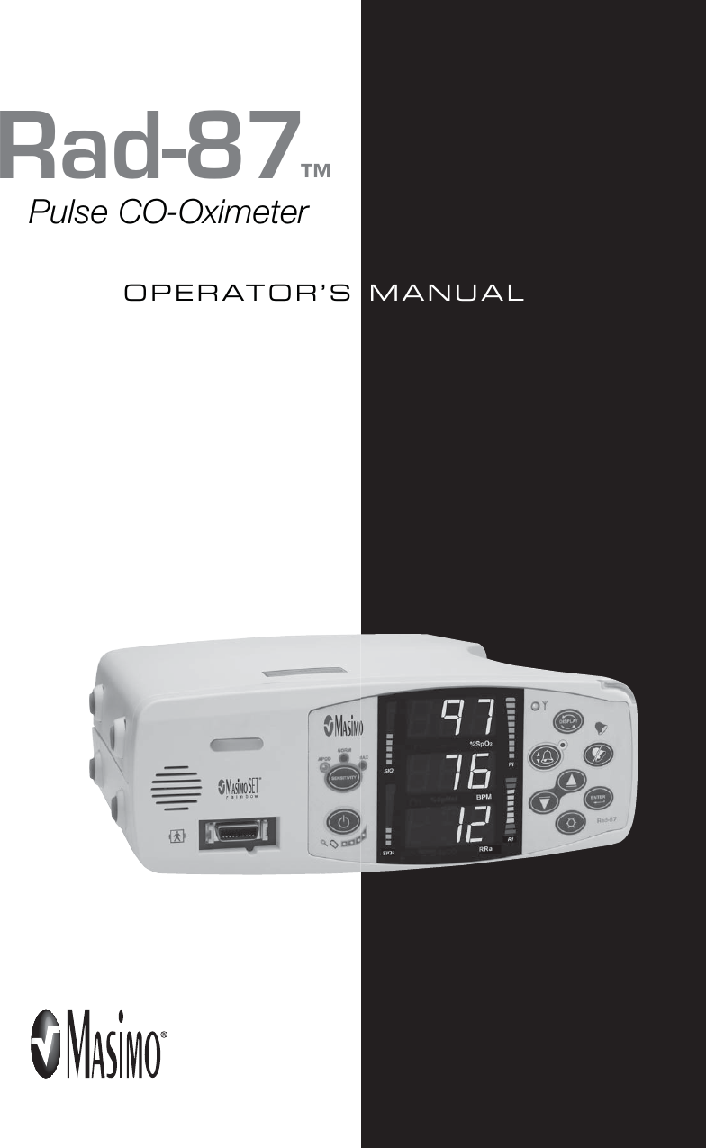 OPERATOR’S MANUALRad-87™Pulse CO-Oximeter