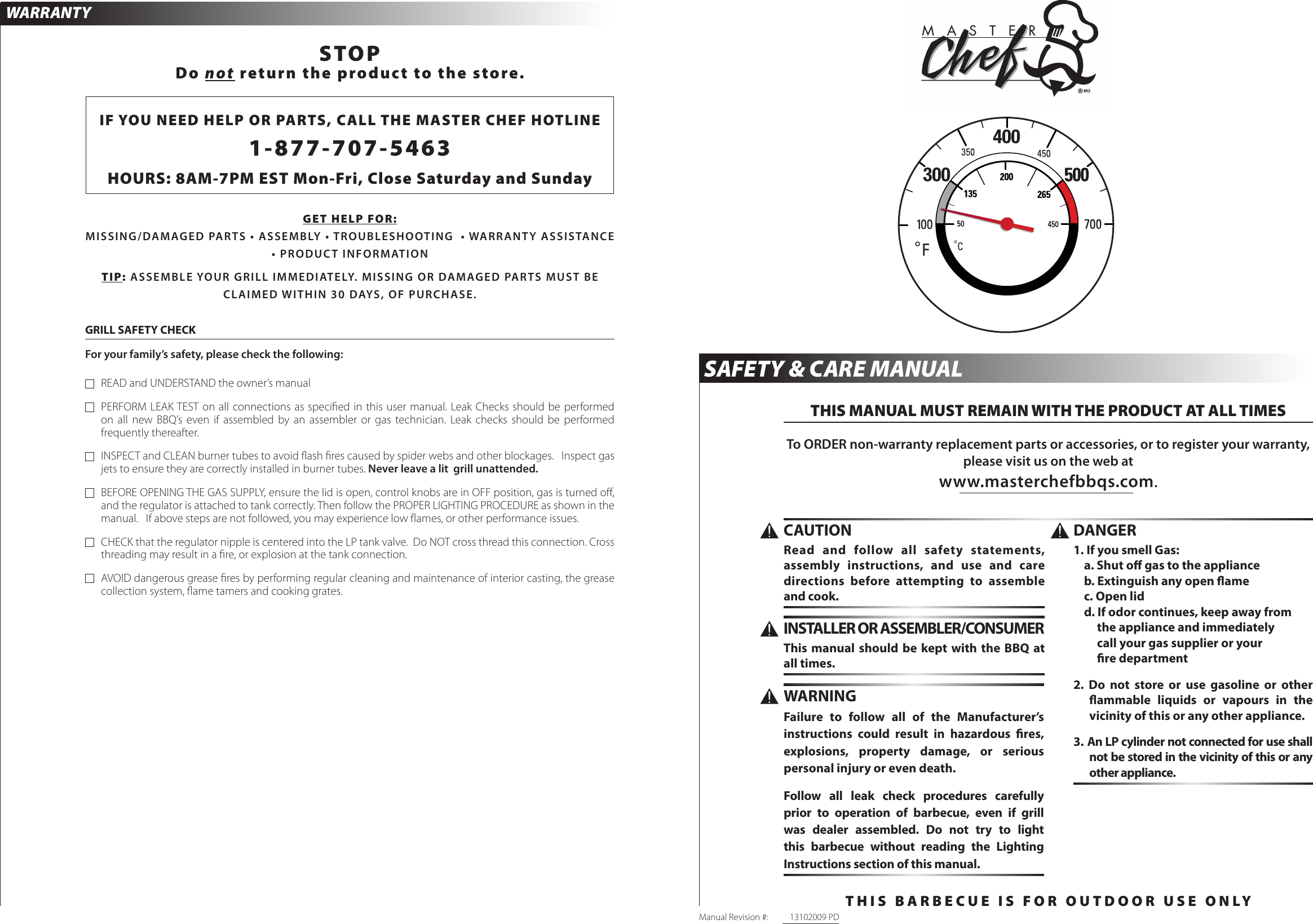 Page 1 of 11 - Master-Chef Master-Chef-280-Users-Manual-  Master-chef-280-users-manual