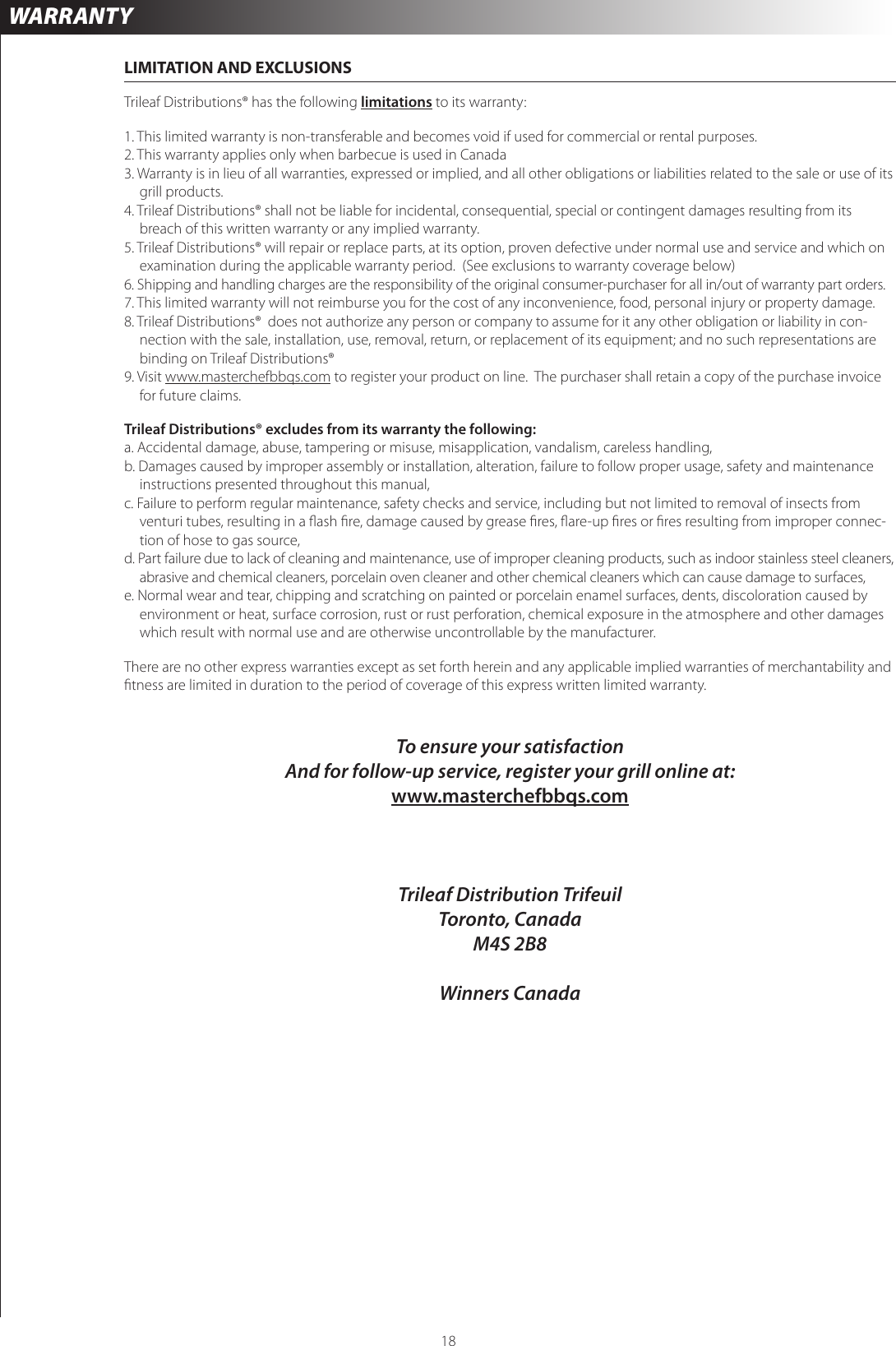 Page 11 of 11 - Master-Chef Master-Chef-280-Users-Manual-  Master-chef-280-users-manual