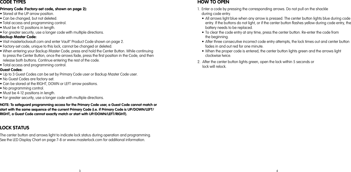 Page 3 of 11 - Master-Lock Master-Lock-Dialspeed-Electronic-Combination-Lock-1500Ed-Users-Manual- Master-lock-dialspeed-electronic-combination-lock-1500ed-users-manual