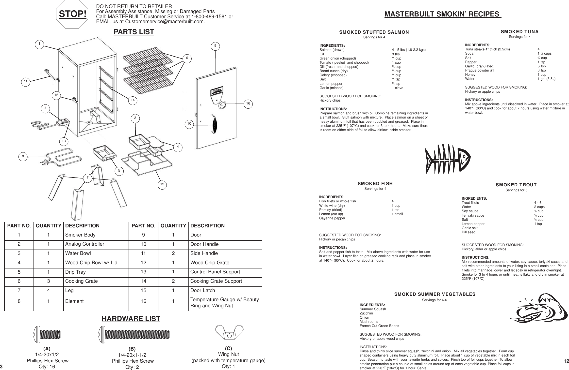 Page 4 of 8 - Masterbuilt Masterbuilt-20070210-Users-Manual- 090618 ESQ30B2 Manual  Masterbuilt-20070210-users-manual