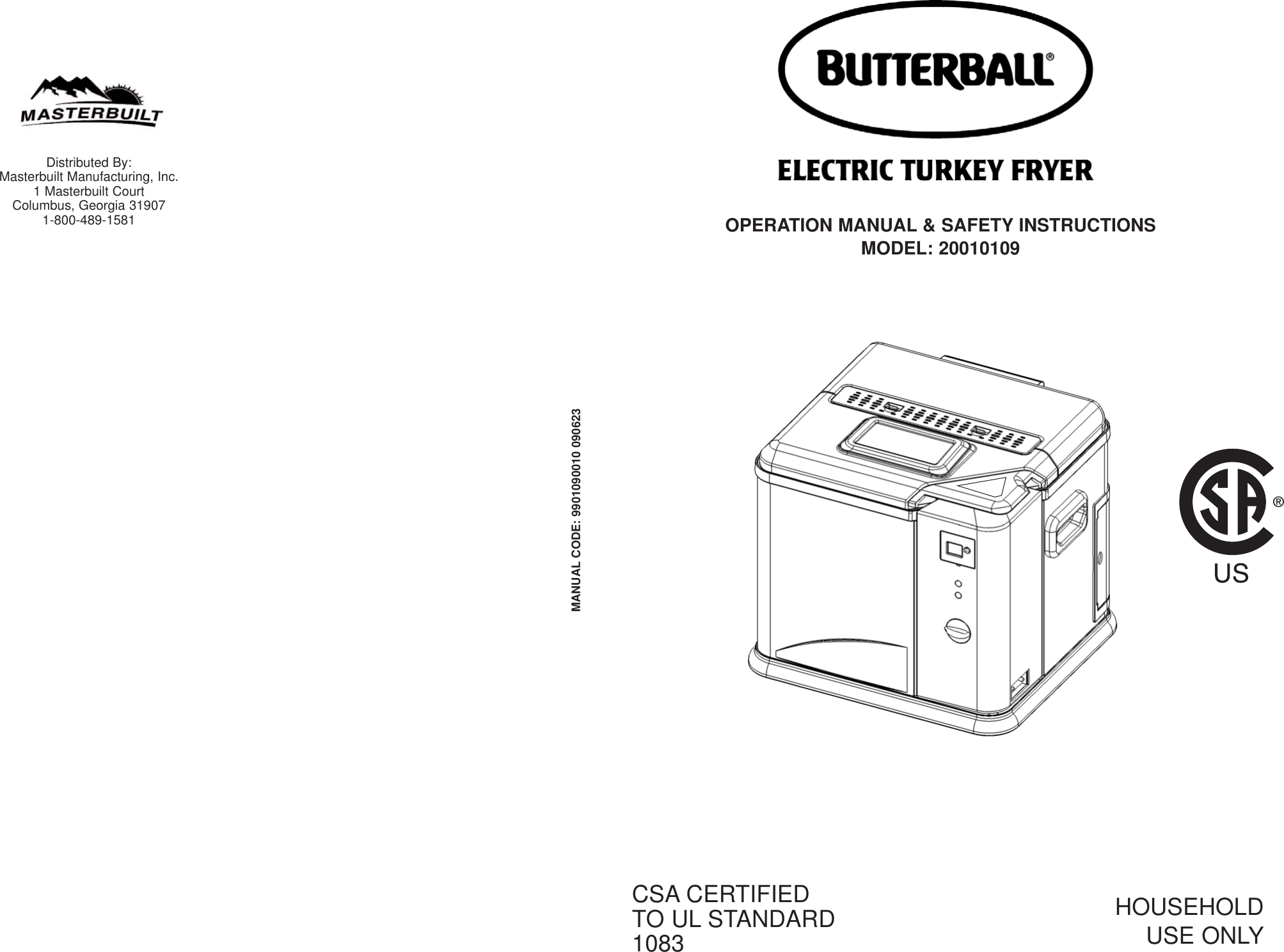Page 1 of 8 - Masterbuilt Masterbuilt-Electric-Turkey-Fryer-20010109-Users-Manual- 090623 20010109 Manual  Masterbuilt-electric-turkey-fryer-20010109-users-manual