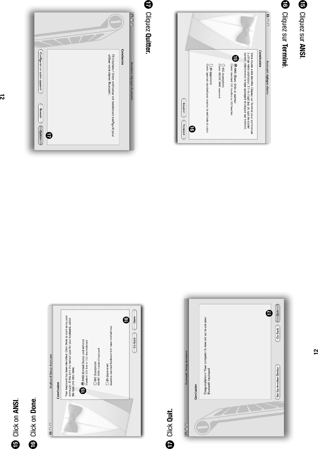  Click Quit.171712 Click on ANSI. Click on Done.15161516 Cliquez Quitter.171712 Cliquez sur ANSI. Cliquez sur Termin&eacute;.15161516