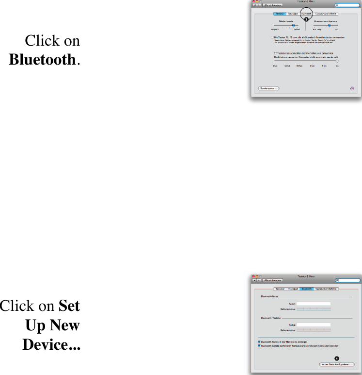 Click on Bluetooth.Click on Set Up New Device...