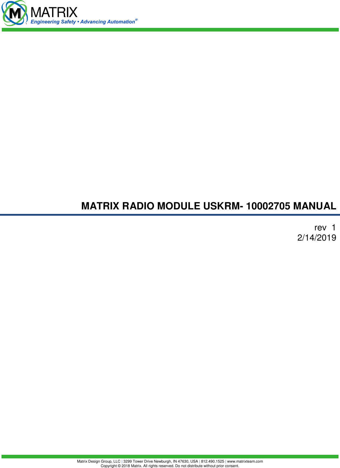 Page 1 of Matrix Design Group RM-10002705 Multi-feature transceiver radio User Manual Console Communication