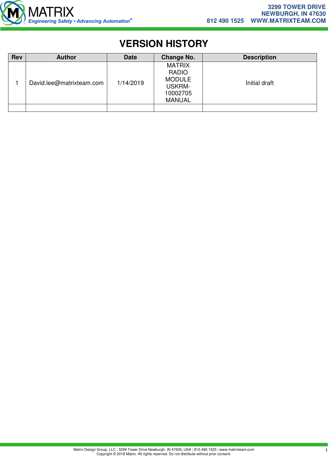 Page 2 of Matrix Design Group RM-10002705 Multi-feature transceiver radio User Manual Console Communication