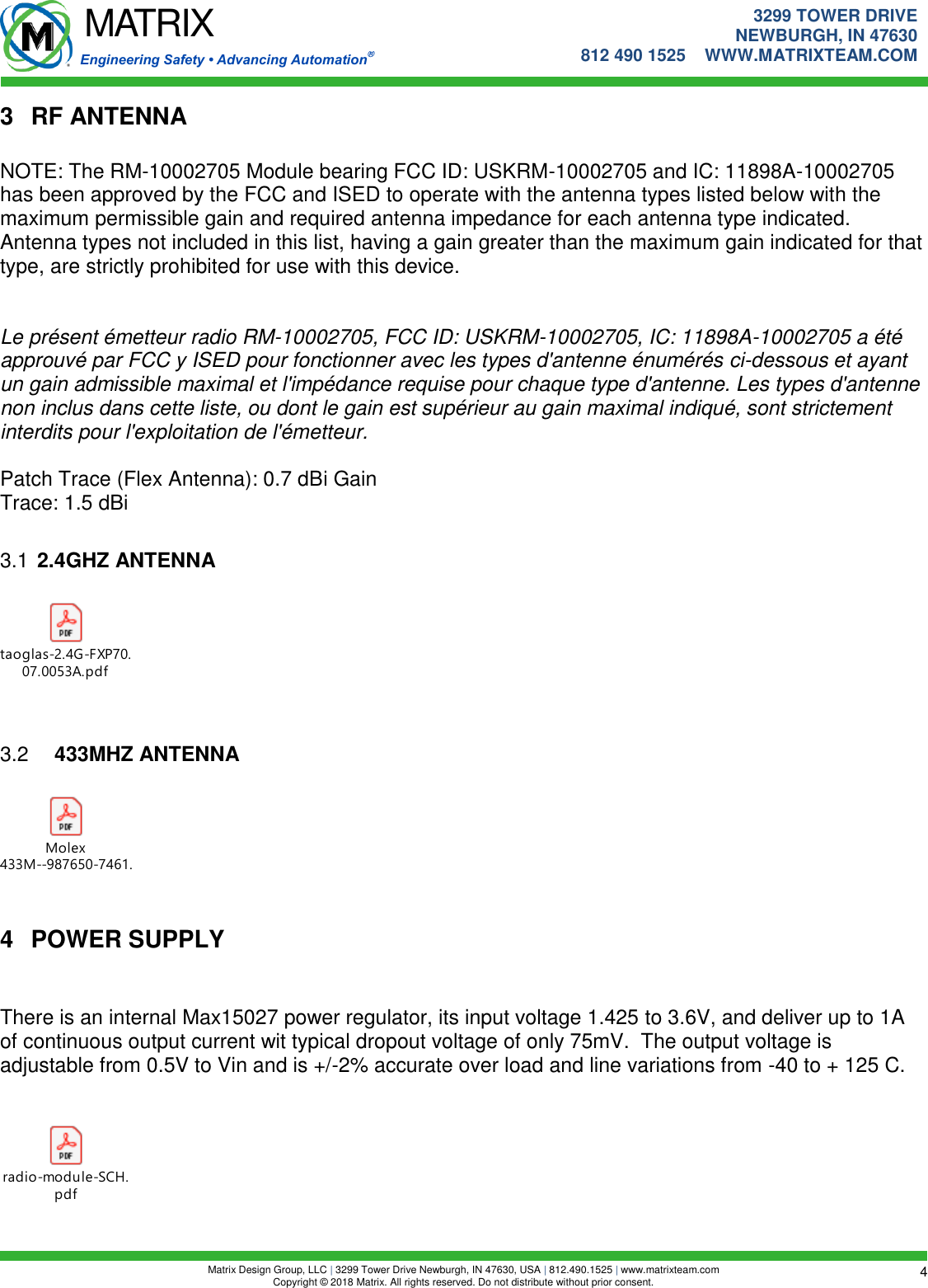 Page 5 of Matrix Design Group RM-10002705 Multi-feature transceiver radio User Manual Console Communication