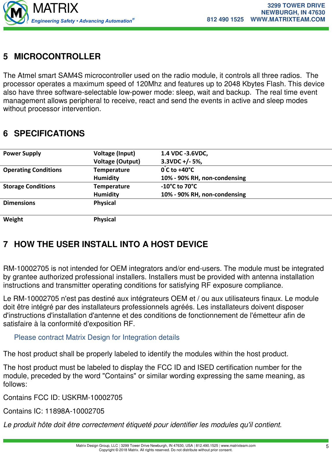 Page 6 of Matrix Design Group RM-10002705 Multi-feature transceiver radio User Manual Console Communication