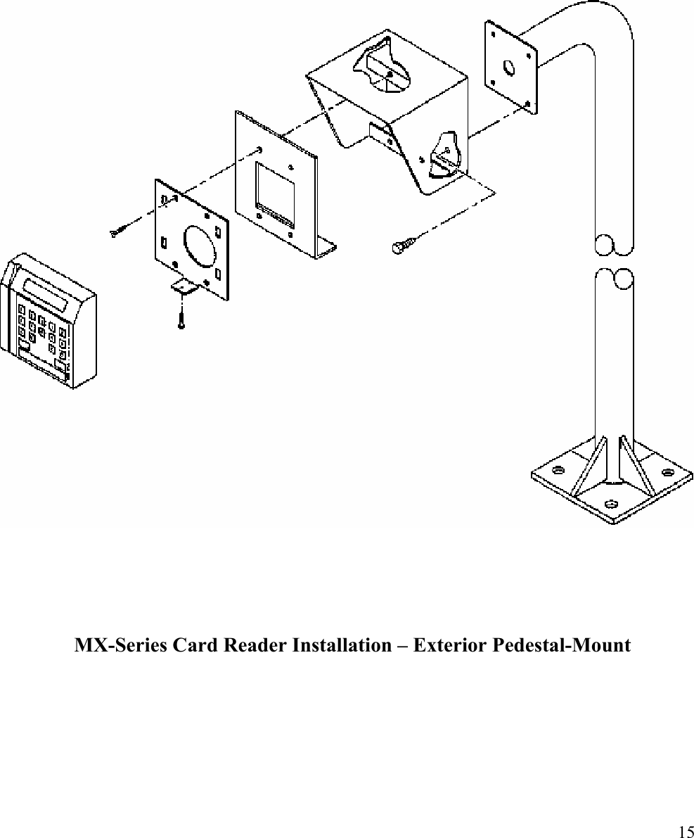  15                                         MX-Series Card Reader Installation – Exterior Pedestal-Mount     