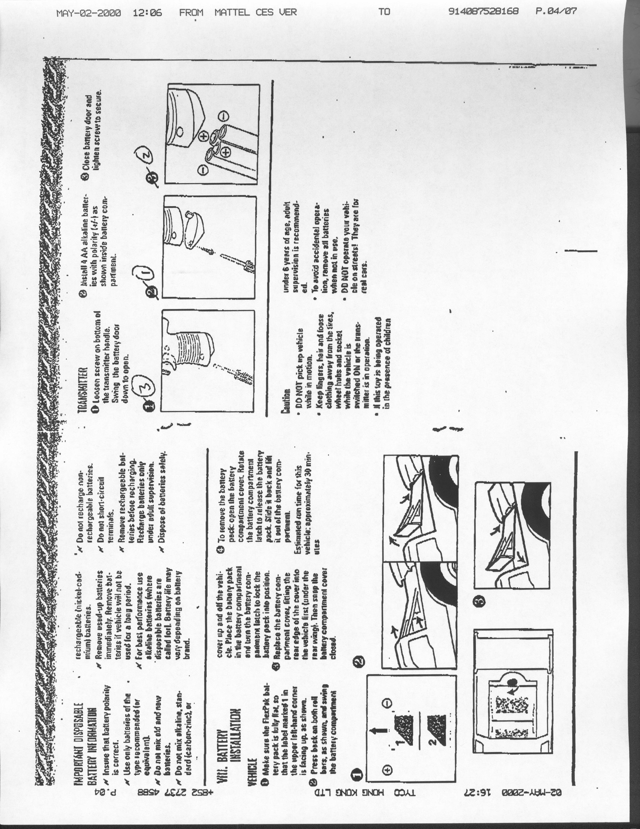 27MHz RF RC Toy Car Transmitter User Manual