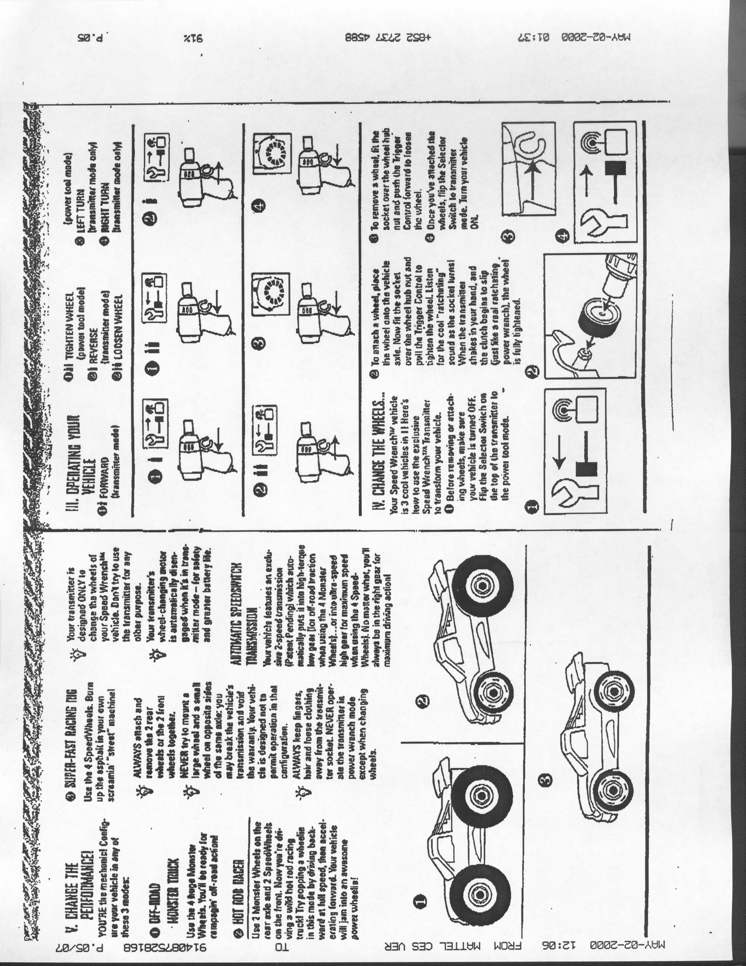 27MHz RF RC Toy Car Transmitter User Manual