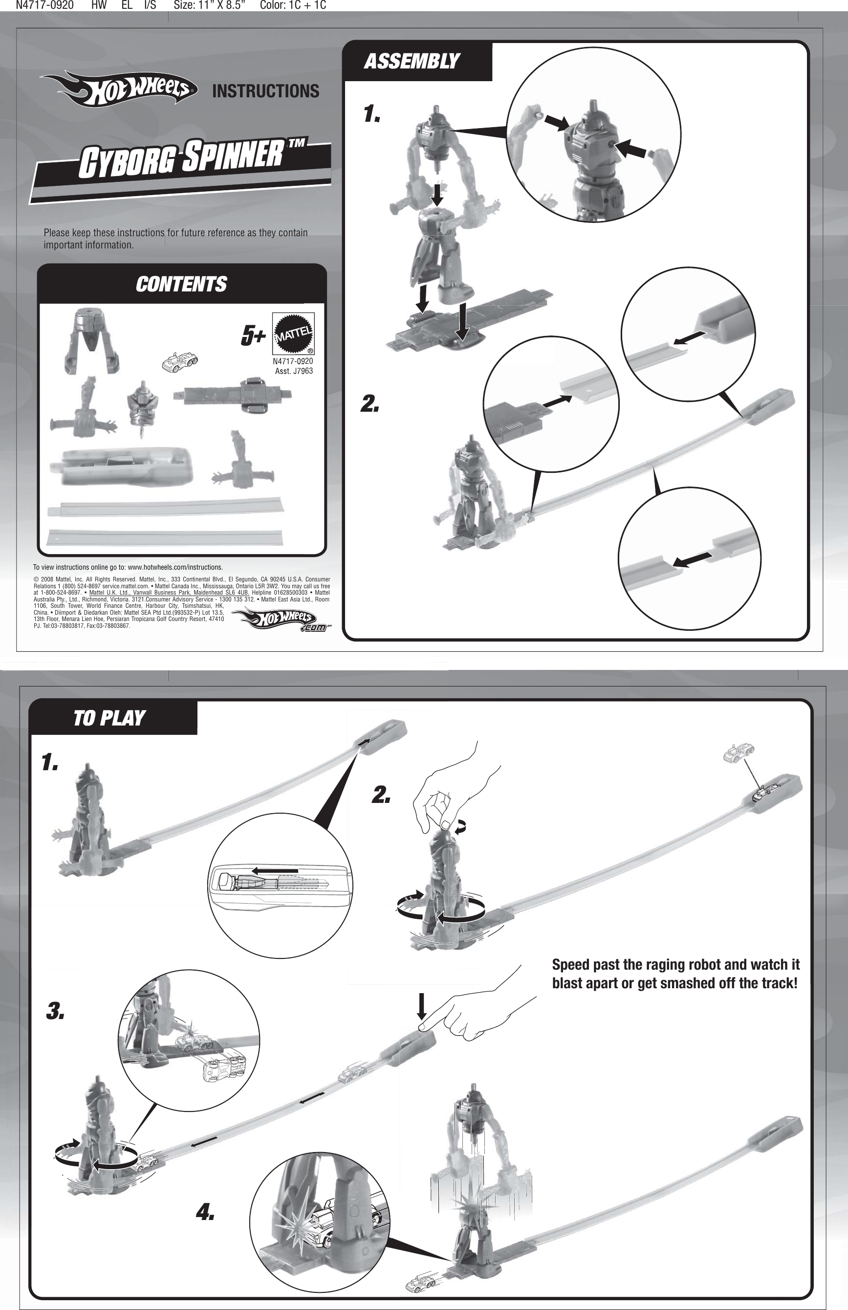 Page 3 of 3 - Mattel Mattel-Loop-And-Launch-N4715-0920-Users-Manual- N4715-0920 Mattel-loop-and-launch-n4715-0920-users-manual