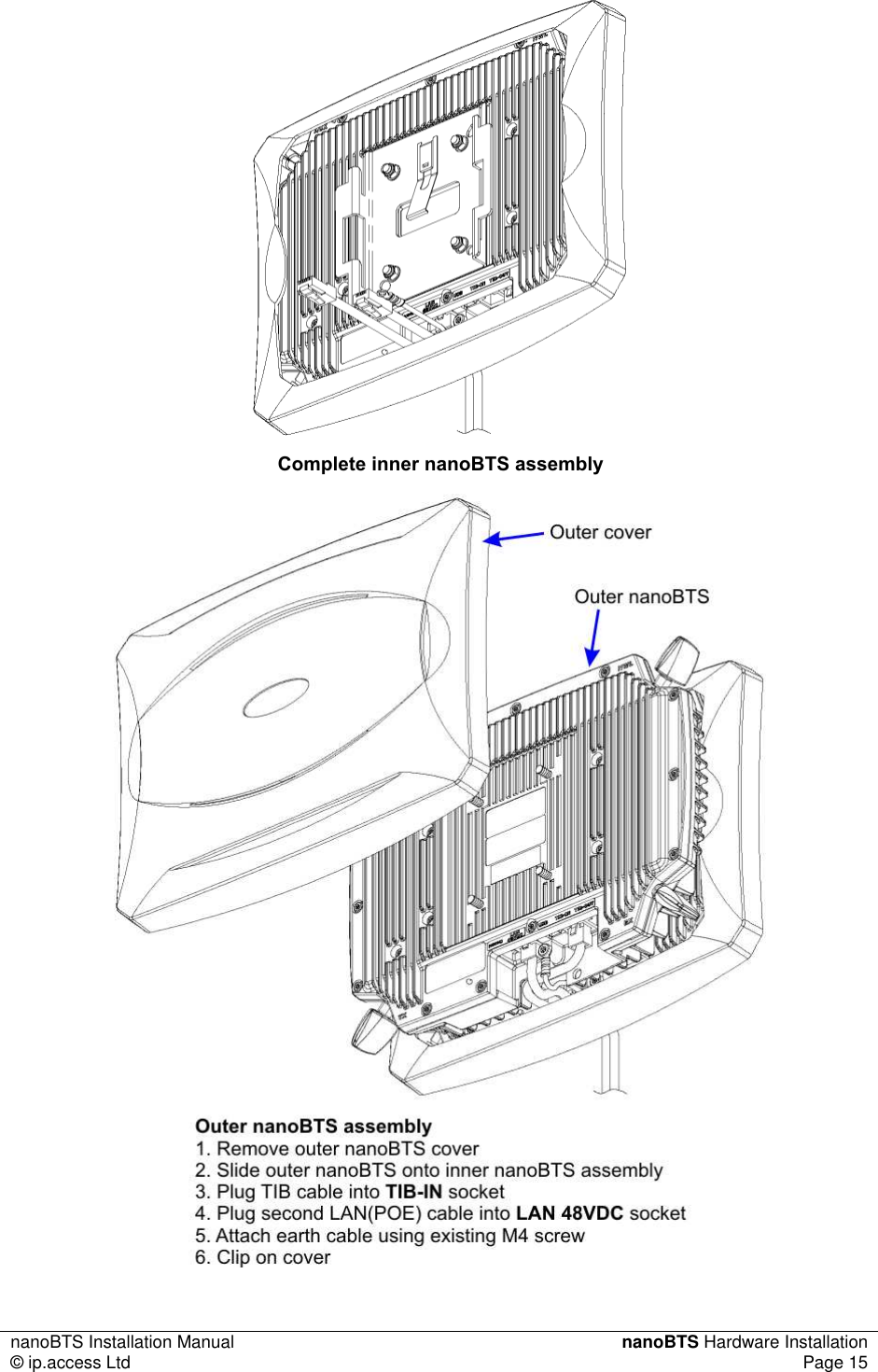 nanoBTS Installation Manual  nanoBTS Hardware Installation © ip.access Ltd  Page 15    