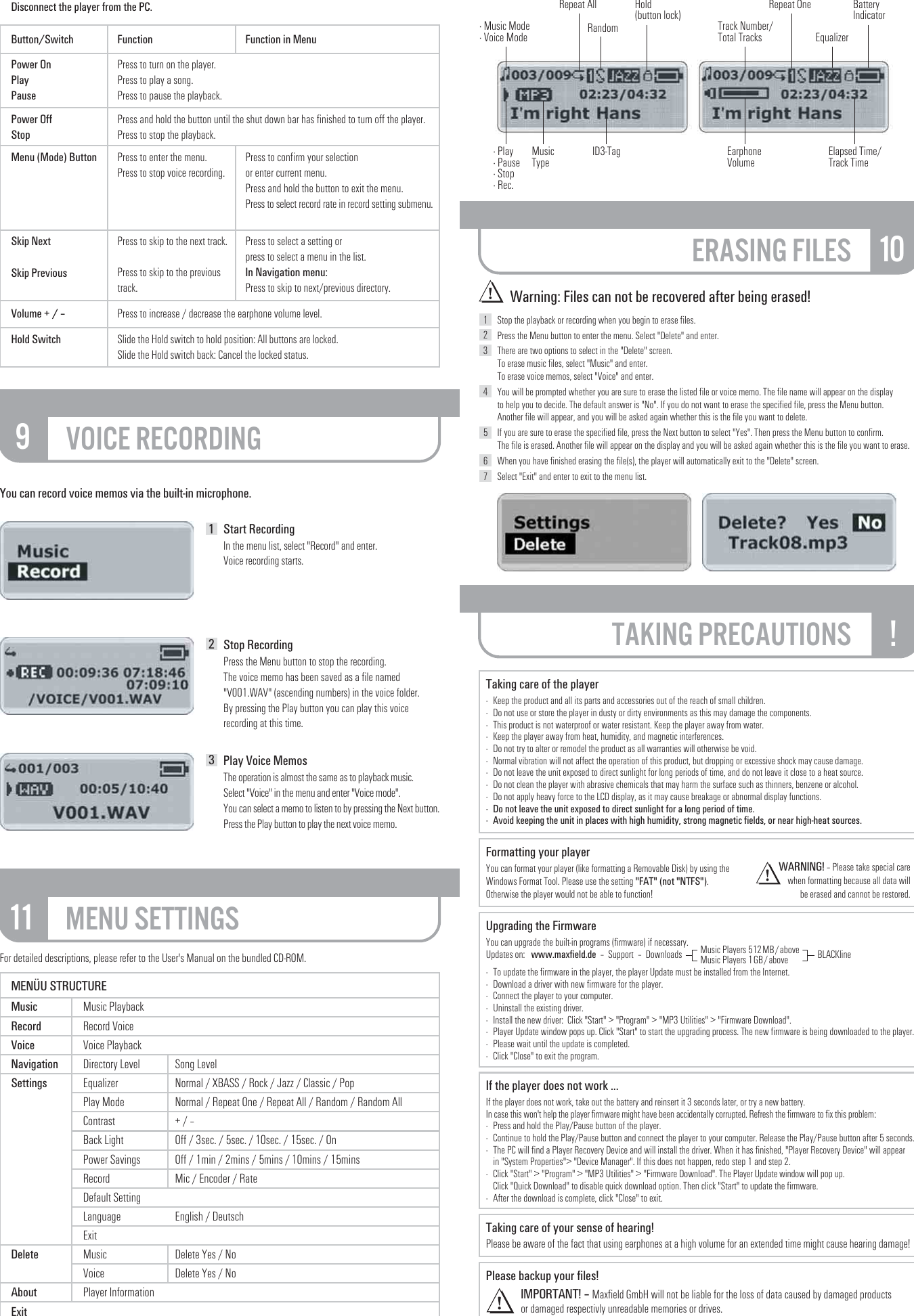 Page 2 of 2 - Maxfield Maxfield-Blackline-Music-Player-Users-Manual- BLACKline_quickstart_E-1_neu  Maxfield-blackline-music-player-users-manual