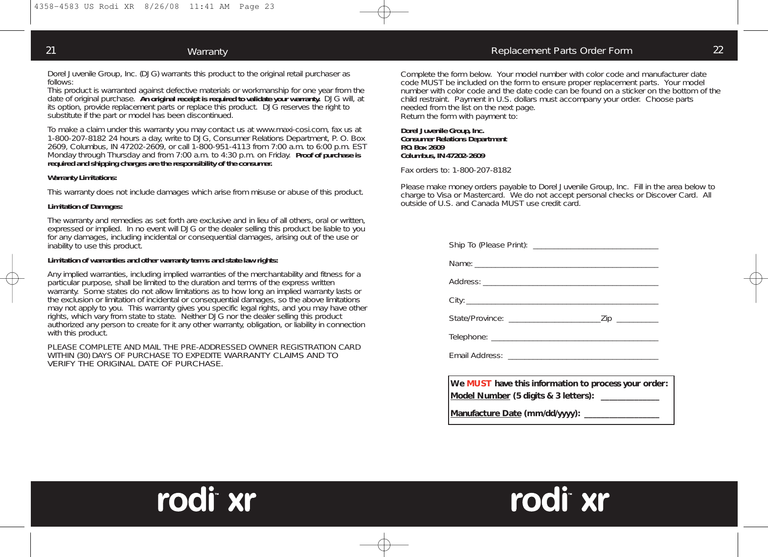 Page 12 of 12 - Maxi-Cosi Maxi-Cosi-4358-4583-Users-Manual-  Maxi-cosi-4358-4583-users-manual