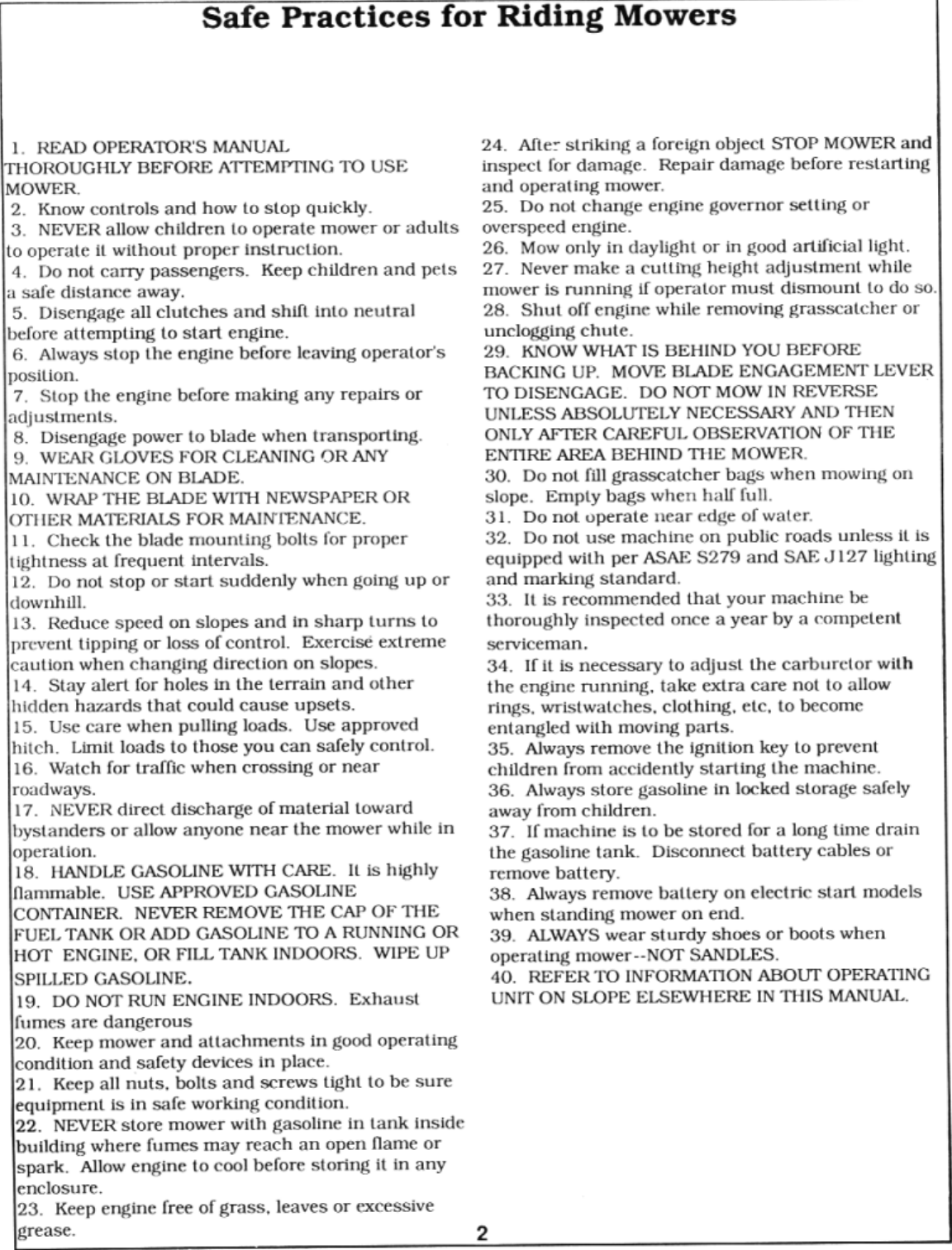 Page 2 of 12 - Maxim Maxim-Roof-Riding-Mower-Users-Manual-  Maxim-roof-riding-mower-users-manual