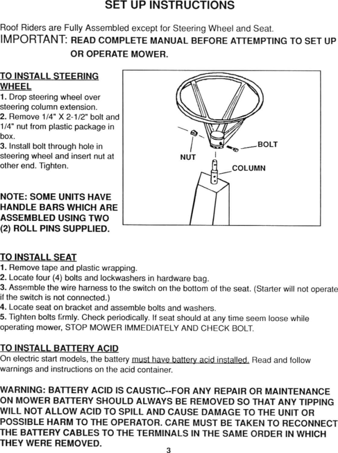 Page 3 of 12 - Maxim Maxim-Roof-Riding-Mower-Users-Manual-  Maxim-roof-riding-mower-users-manual