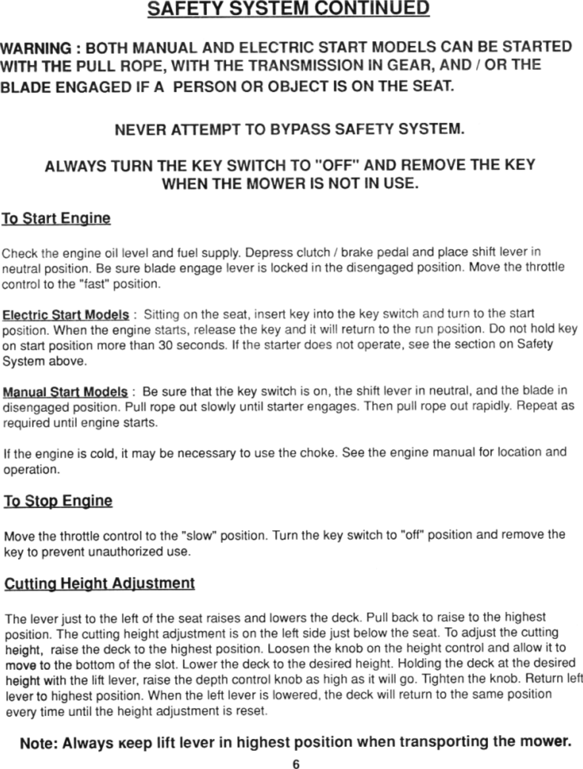 Page 6 of 12 - Maxim Maxim-Roof-Riding-Mower-Users-Manual-  Maxim-roof-riding-mower-users-manual