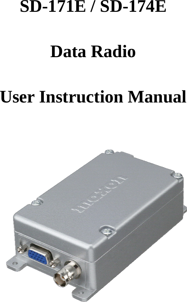      SD-171E / SD-174E  Data Radio  User Instruction Manual  