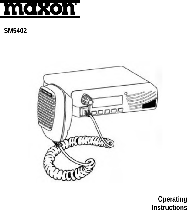    SM5402      Operating Instructions 