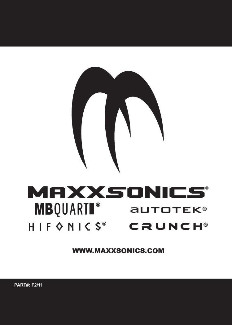 Page 10 of 10 - Maxxsonics Maxxsonics-Maxxsonics-Home-Theater-System-P1-12D2-Users-Manual- Crunch P1 Subwoofer Manual Front Cover  Maxxsonics-maxxsonics-home-theater-system-p1-12d2-users-manual