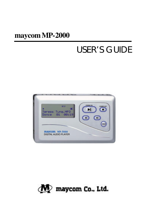   maycom MP-2000   USER’S GUIDE                                 