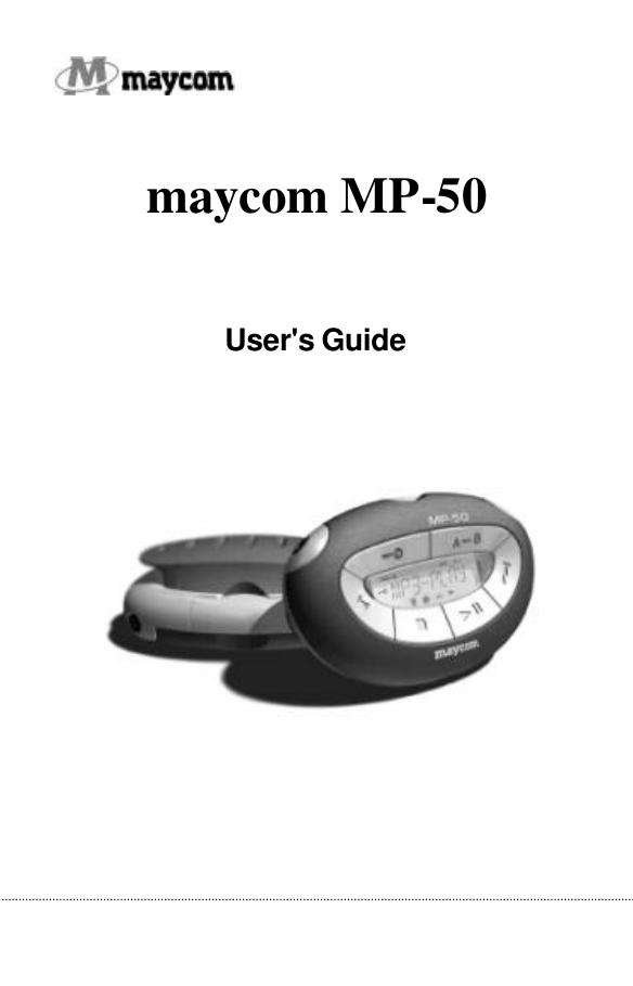       maycom MP-50     User&apos;s Guide                  