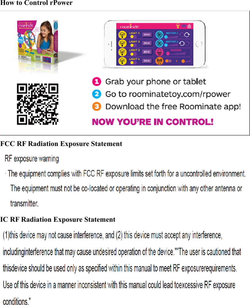 How to Control rPower  FCC RF Radiation Exposure Statement  IC RF Radiation Exposure Statement  