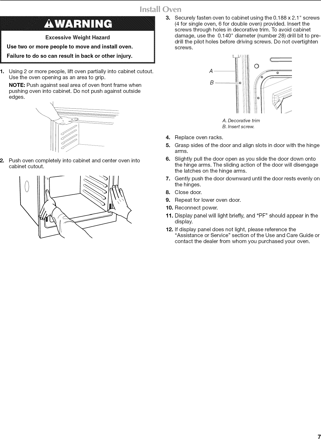 Page 7 of 8 - Maytag CWE4100ACB10 User Manual  24 BUILT-IN ELECTRIC OVEN - Manuals And Guides L0908747