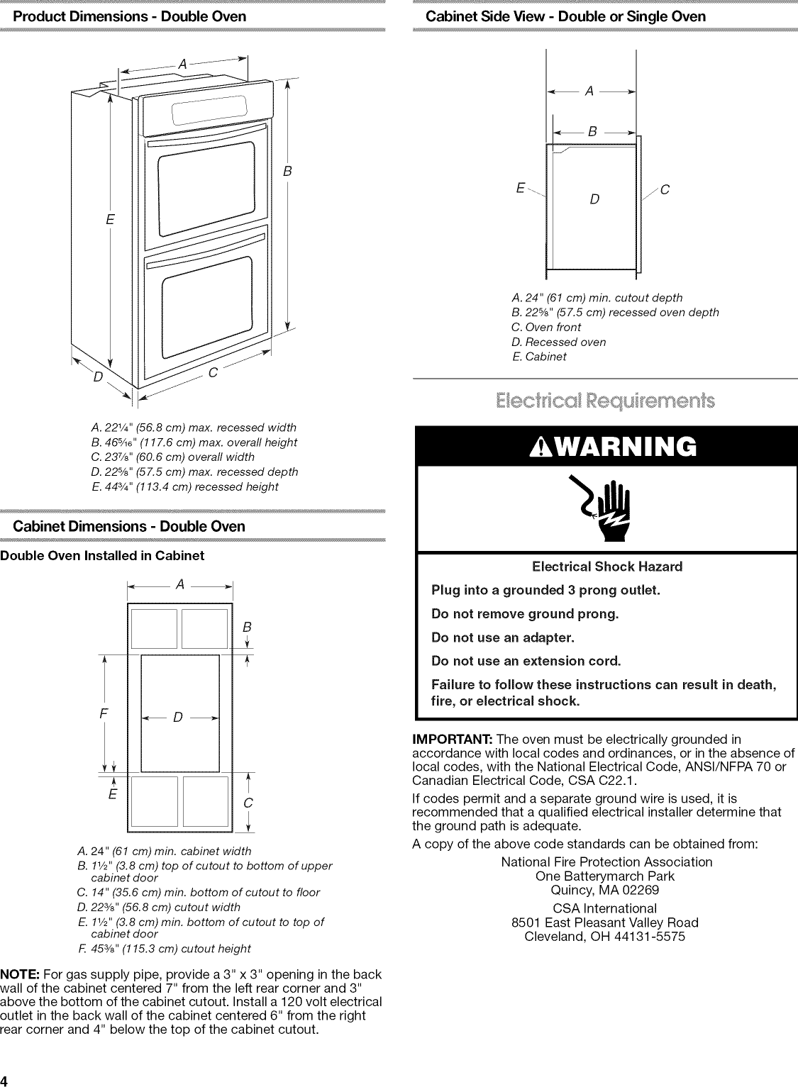 Page 4 of 12 - Maytag CWG3100AAS13 User Manual  24 BUILT-IN GAS OVEN - Manuals And Guides L0911345