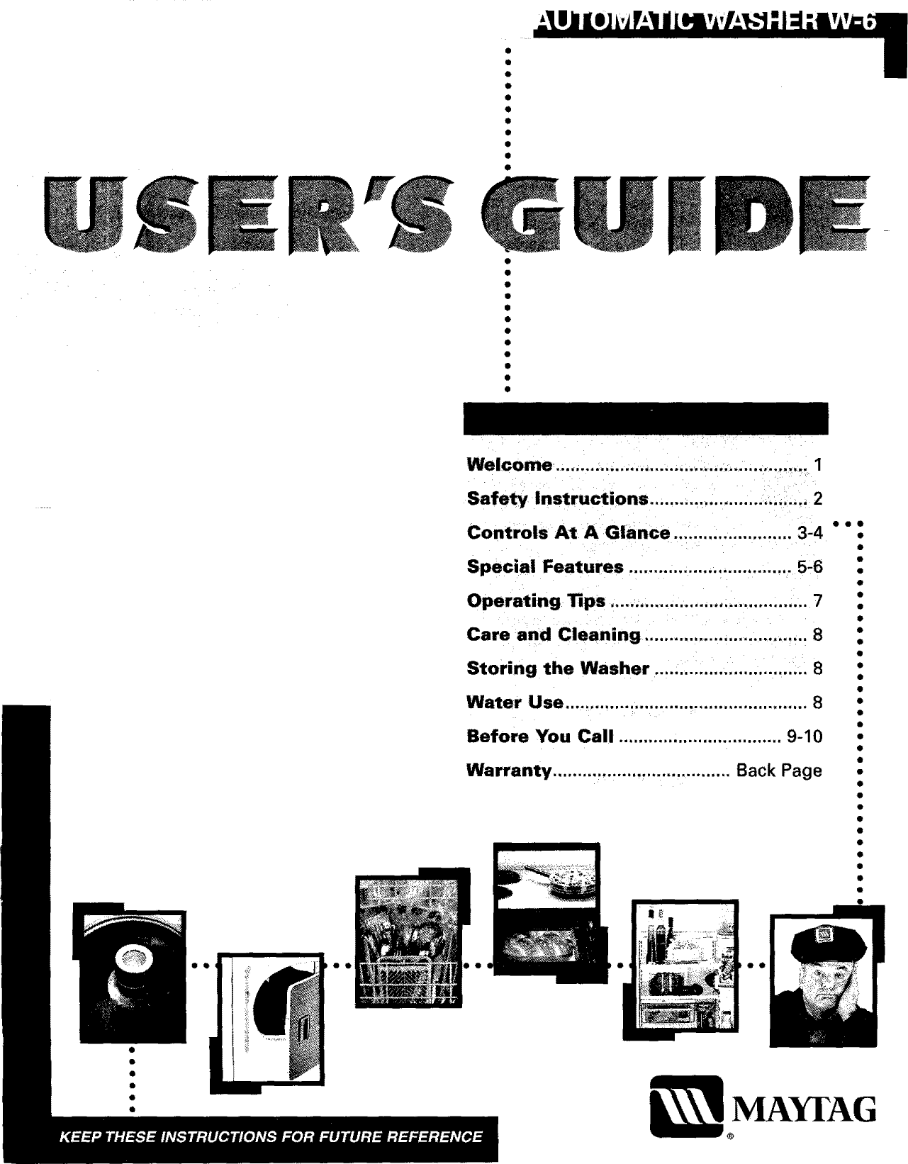 Page 1 of 12 - Maytag LAW9406AAE User Manual  WASHER - Manuals And Guides L0903738