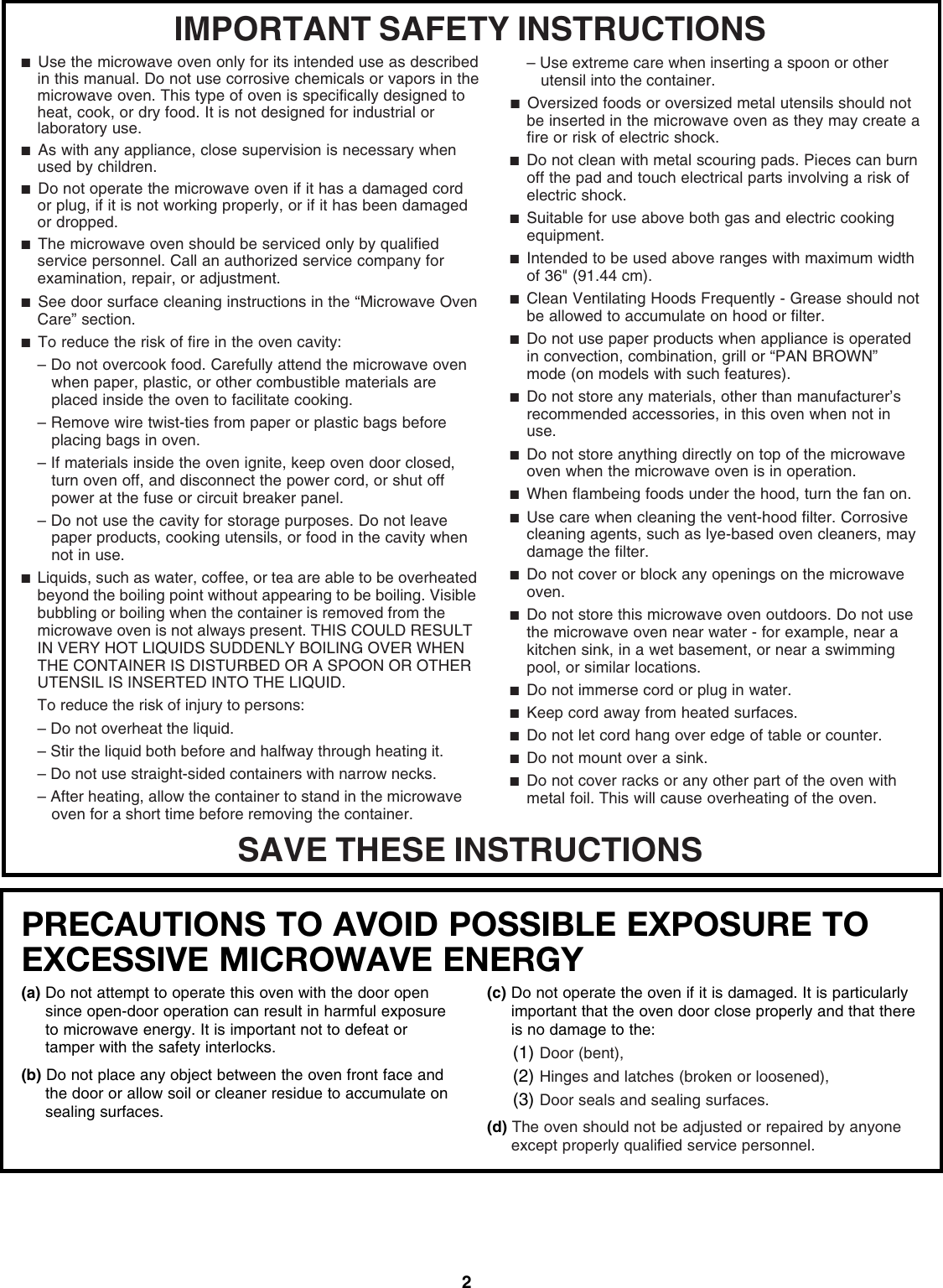 Page 2 of 6 - Maytag Maytag-Maytag-Microwave-Oven-W10336688A-Users-Manual- W10336688A UI MMV5208A  Maytag-maytag-microwave-oven-w10336688a-users-manual