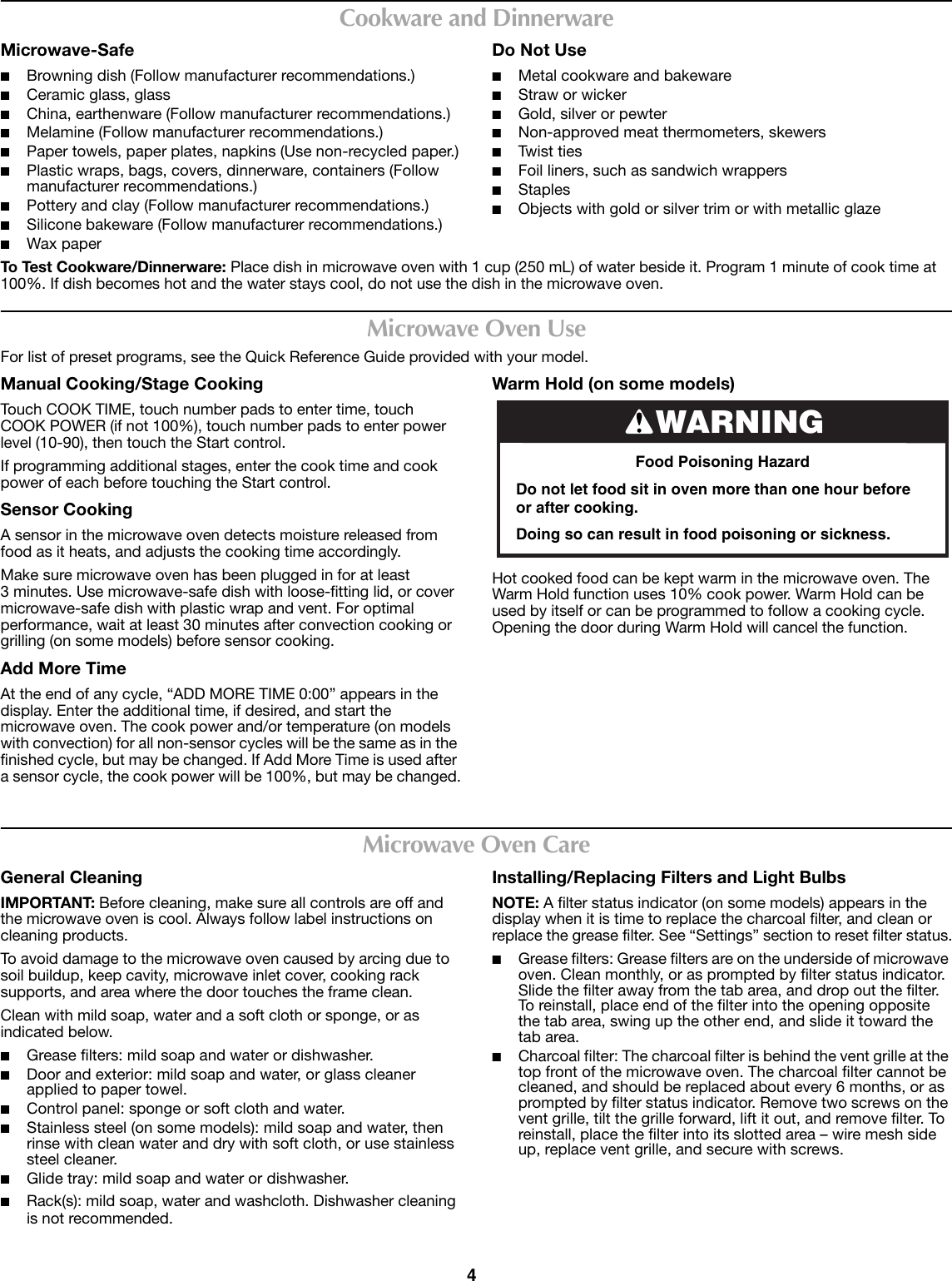 Page 4 of 6 - Maytag Maytag-Maytag-Microwave-Oven-W10336688A-Users-Manual- W10336688A UI MMV5208A  Maytag-maytag-microwave-oven-w10336688a-users-manual