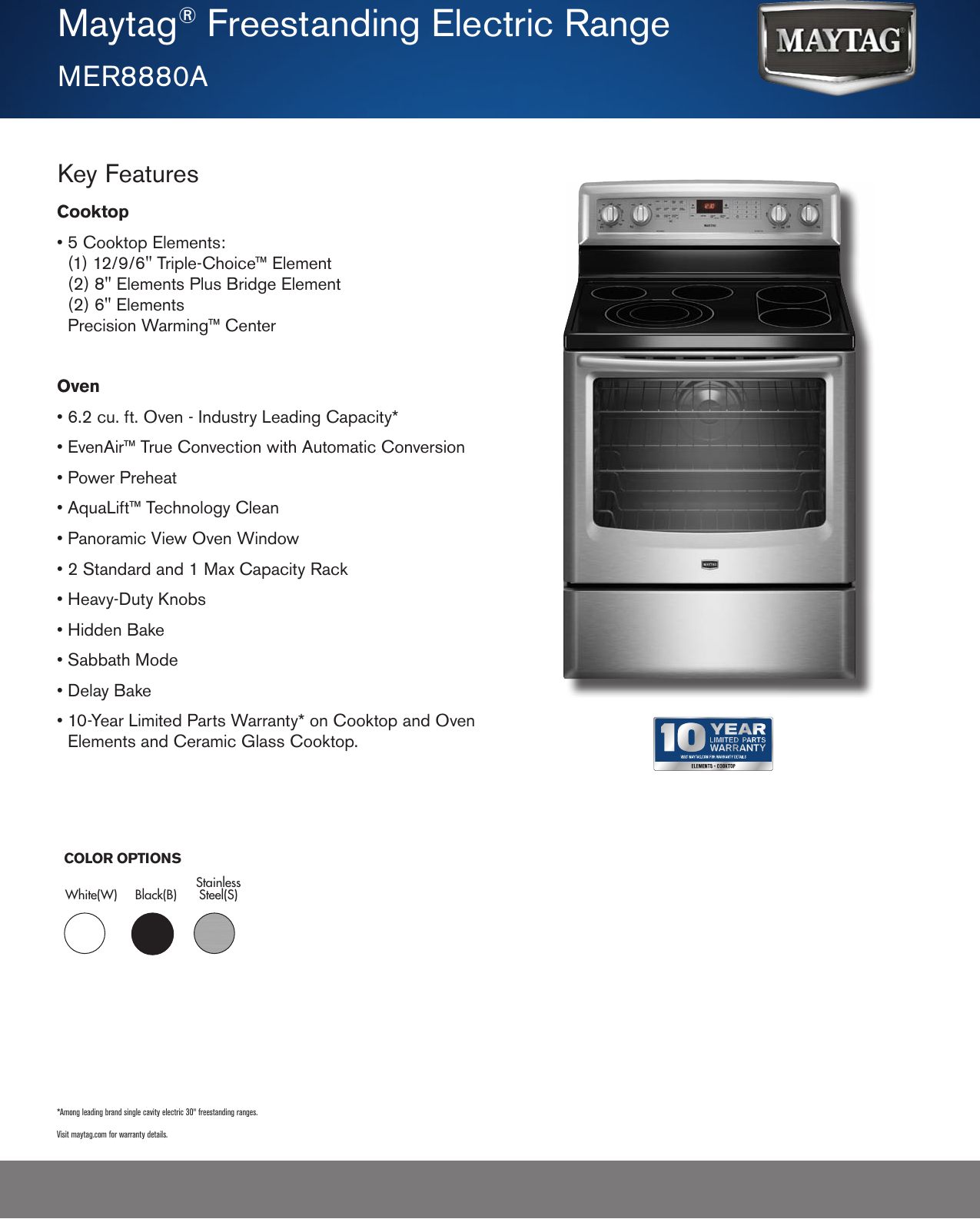 Maytag Range Mer8880a Users Manual