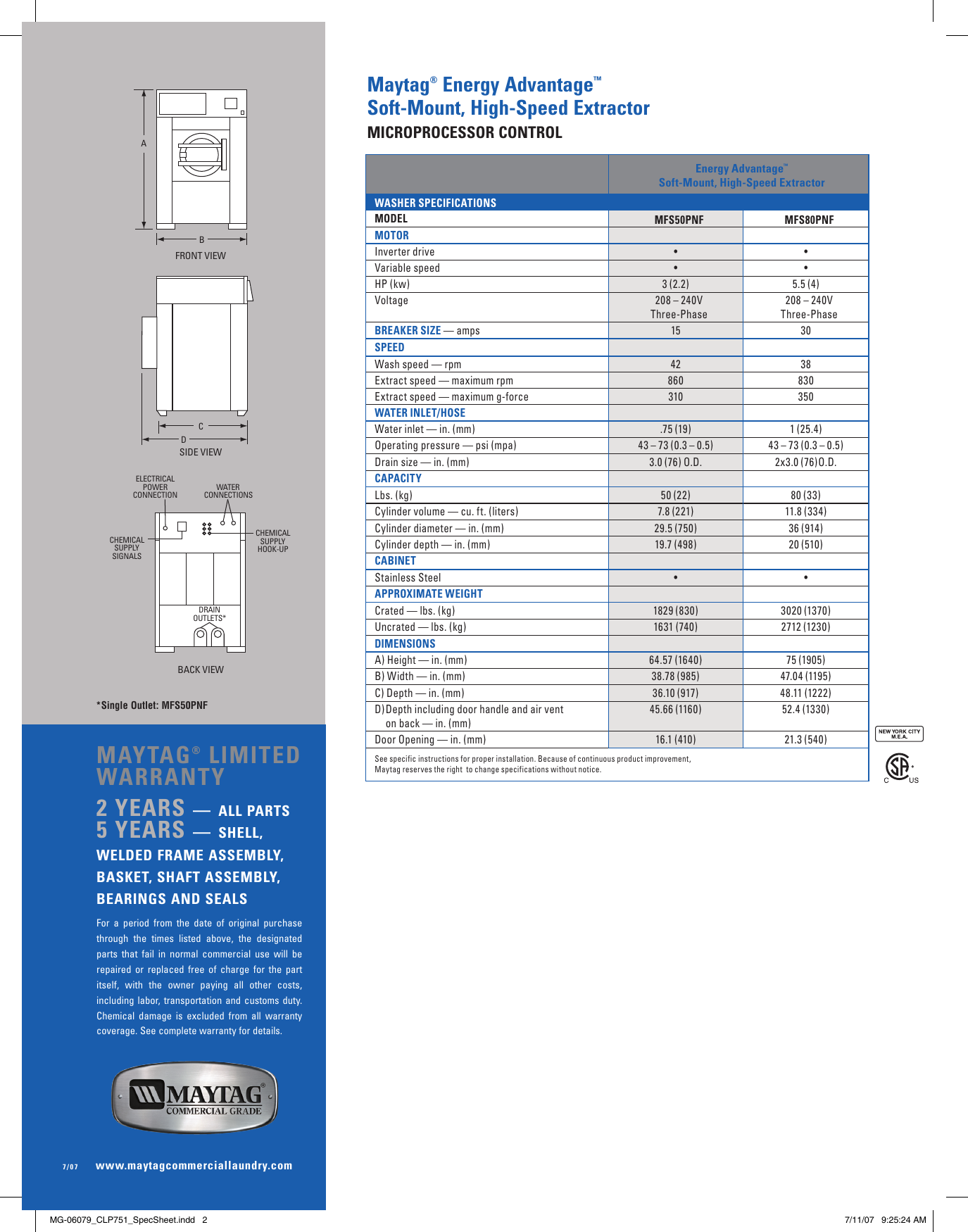 Page 2 of 2 - Maytag Maytag-Maytag-Washer-Mfs5080Pnf-Users-Manual- MG-06079_CLP751_SpecSheet  Maytag-maytag-washer-mfs5080pnf-users-manual