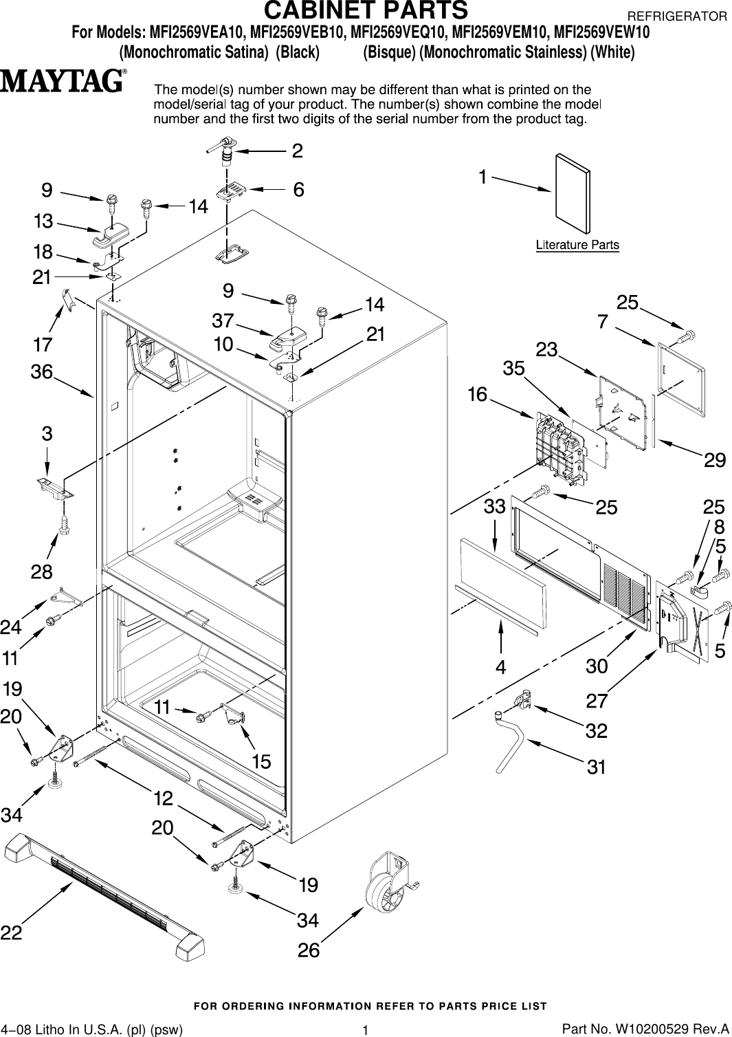 Maytag Mfi2569Vea10 Users Manual