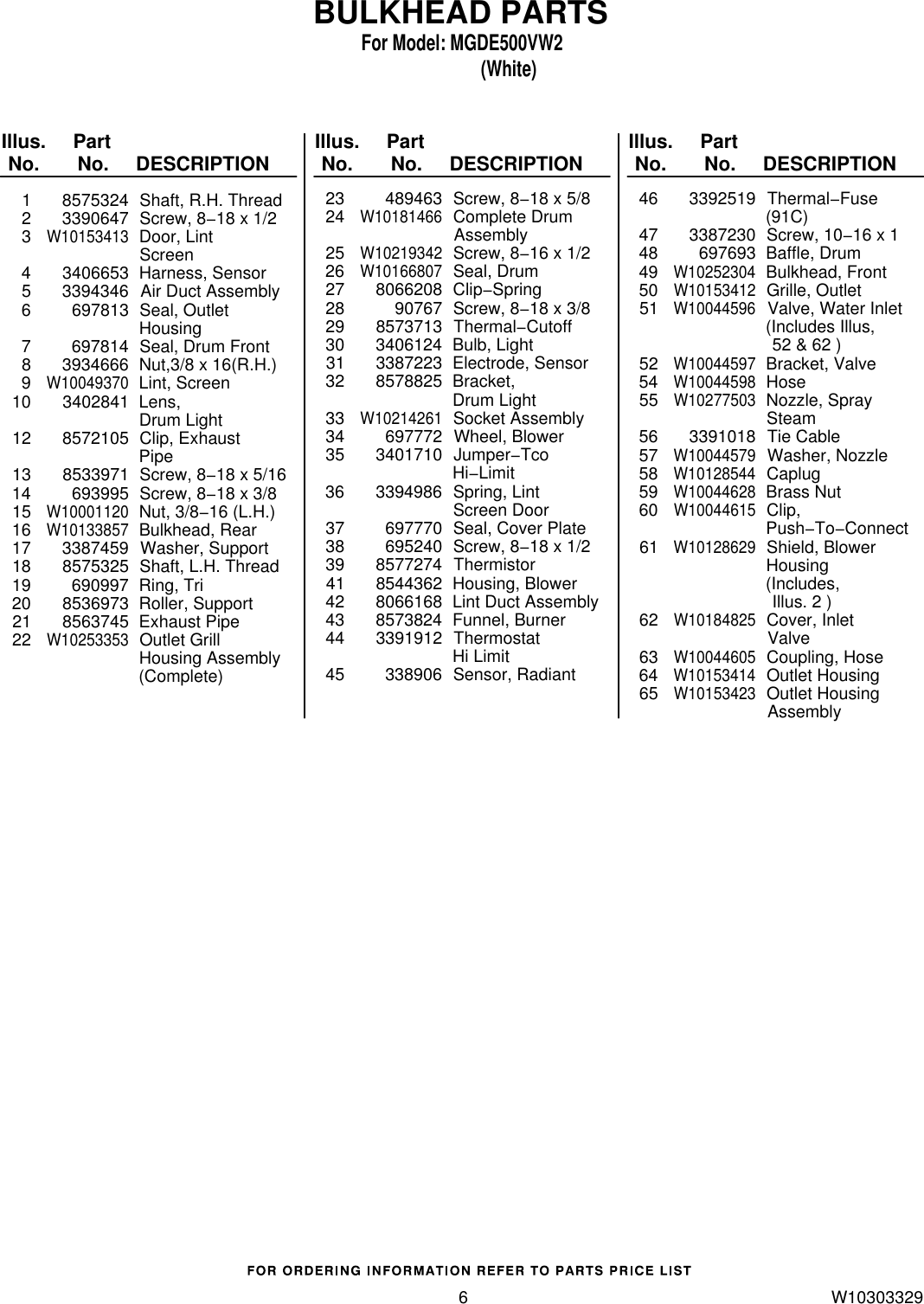 Page 6 of 10 - Maytag Maytag-Mgde500Vw2-Users-Manual-  Maytag-mgde500vw2-users-manual