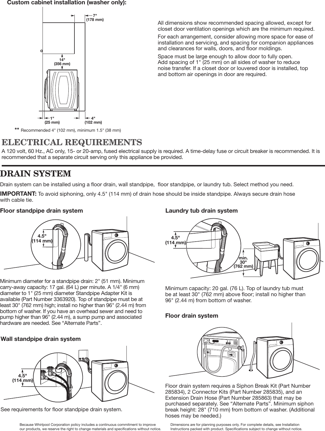 Page 2 of 2 - Maytag Maytag-Mhw7100Dw-Dimension-Guide-  Maytag-mhw7100dw-dimension-guide