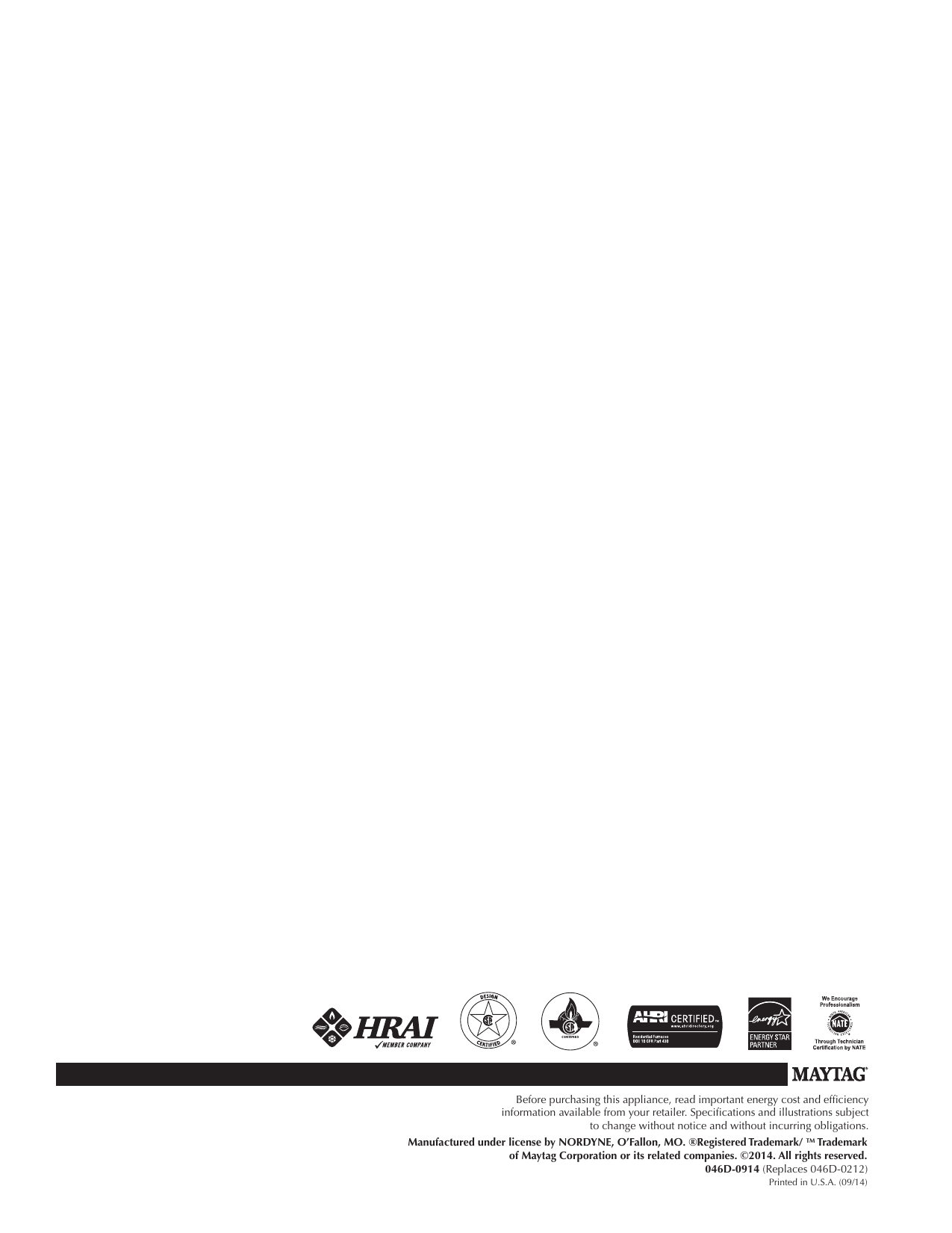 Page 8 of 8 - Maytag Maytag-Pgc2Mq-Iq-Drive-Maytag-M1200-97-Afue-Modulating-Gas-Furnace-Technical-Literature- Maytag-pgc2mq-iq-drive-maytag-m1200-97-afue-modulating-gas-furnace-technical-literature