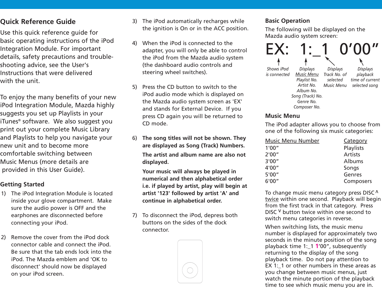 Page 2 of 2 - Mazda Mazda-C236-79-Cfz-Users-Manual- IPod  Mazda-c236-79-cfz-users-manual