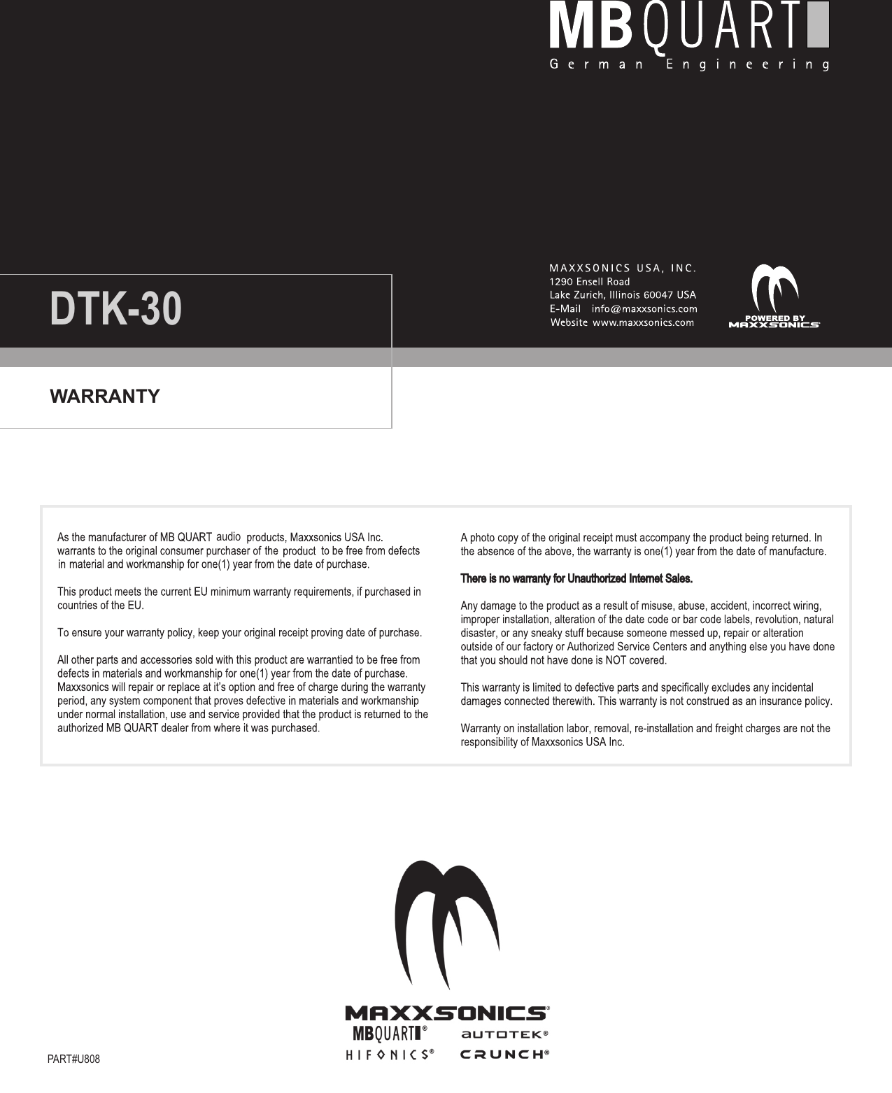Page 4 of 4 - Mb-Quart Mb-Quart-Dtk-30-Users-Manual-  Mb-quart-dtk-30-users-manual