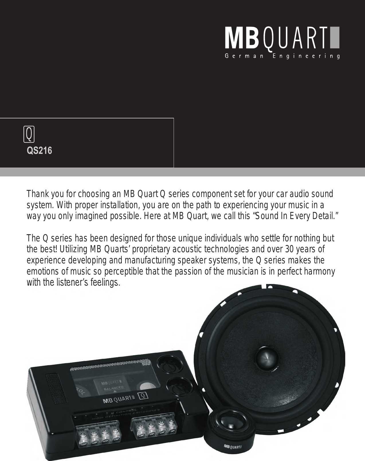 Page 1 of 8 - Mb-Quart Mb-Quart-Qs216-Users-Manual-  Mb-quart-qs216-users-manual