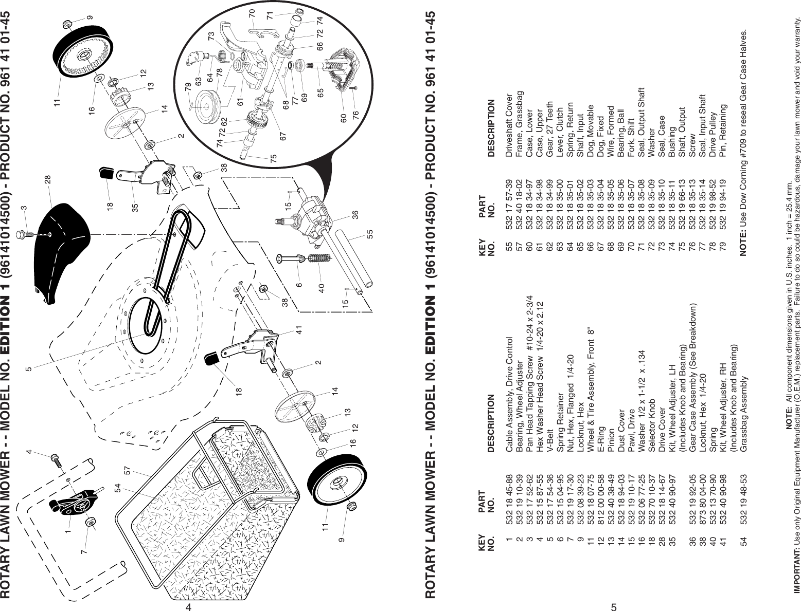 Page 4 of 4 - McCulloch EDITION 1 MFG. ID. NO. 96141014500 IPL, McCulloch, Edition1, 96141014500, 2007-04, Lawn Mower User Manual  To The 6cd32bbe-b55b-4663-812d-12a5a84d8724