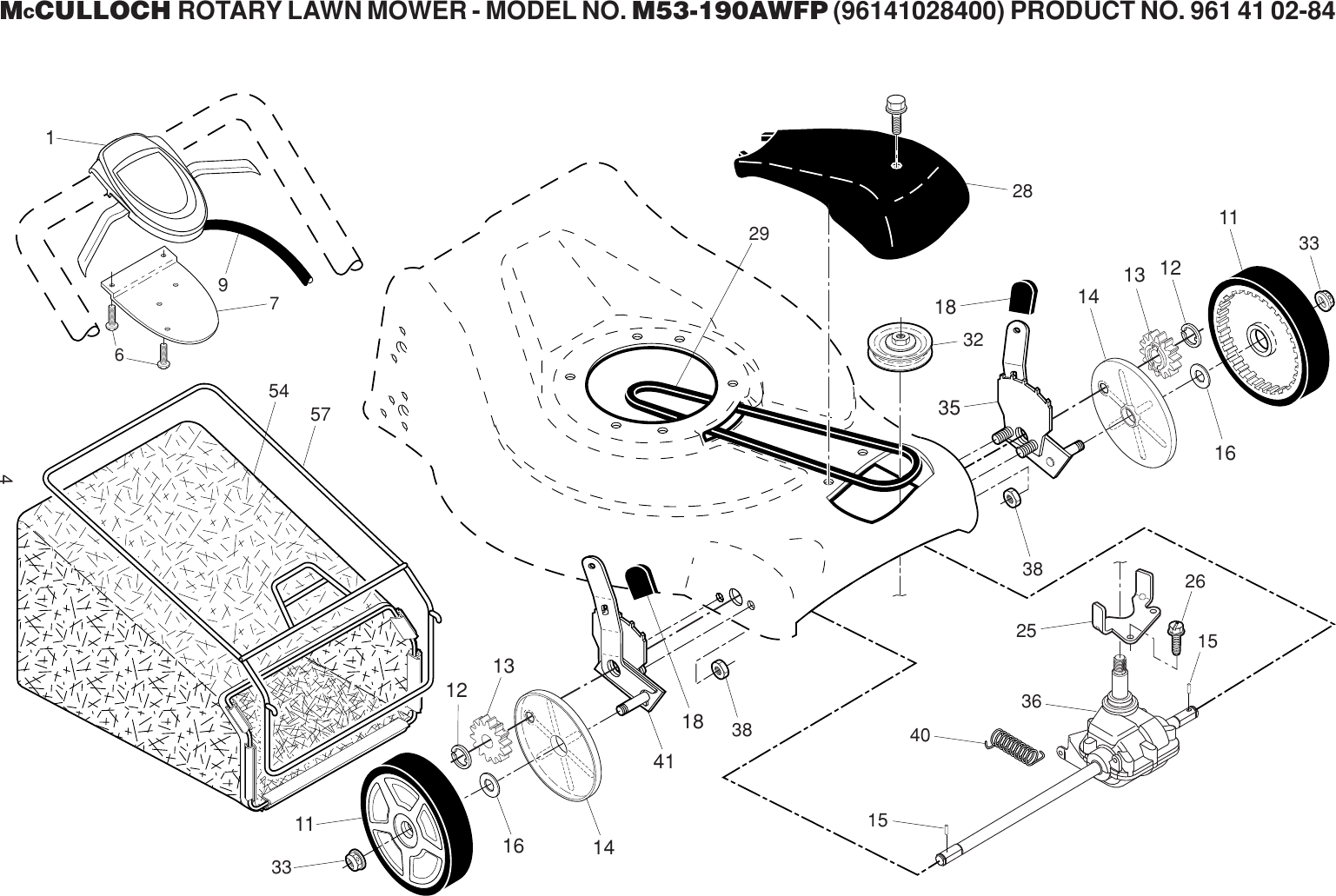 Page 4 of 5 - McCulloch M53-190AWFP IPL, McCulloch, M53-190AWFP, 96141028400, 2013-11, Lawn Mower User Manual  To The 5052dc1f-8f17-4e4a-baa0-c66d6f1bee87