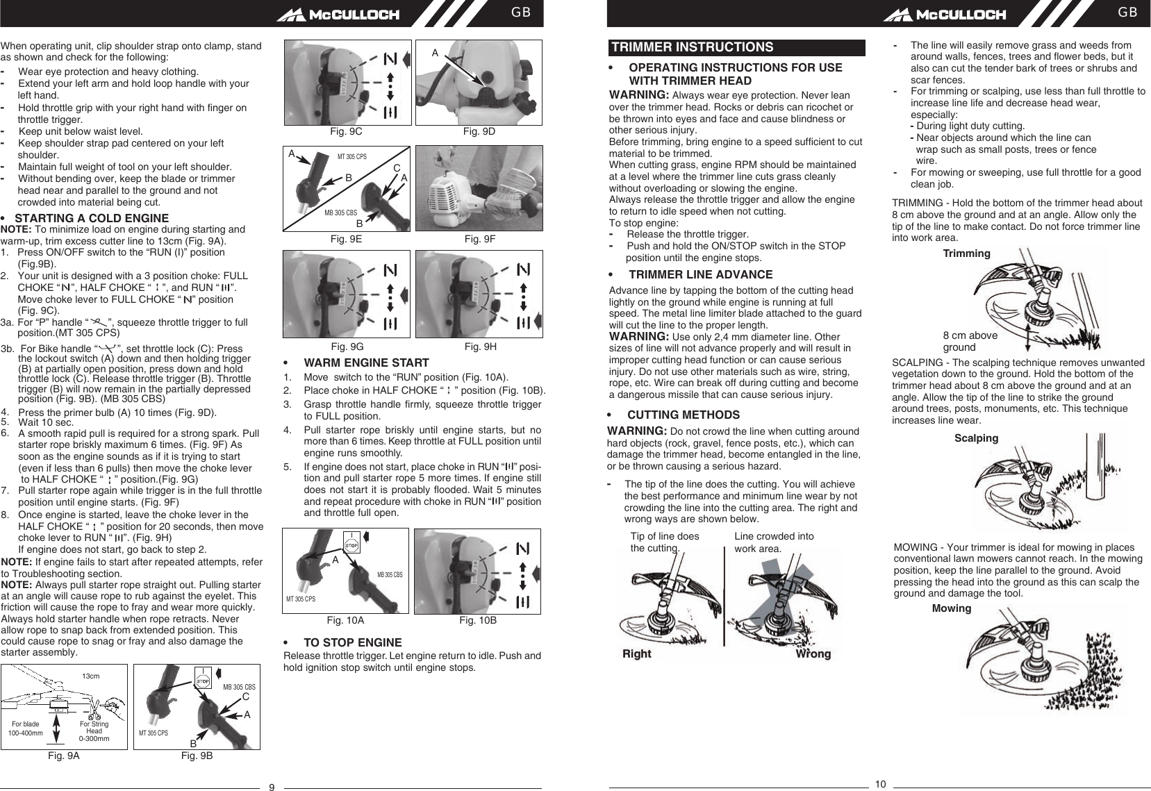 Page 6 of 9 - McCulloch MT 305 OM, McCulloch, CPS, MB CBS, 967153501, 967153502, 967153101, 966601201, 2012-12, Brushcutter User Manual  To The 1d81ec93-58ad-41d6-9294-243098001fde