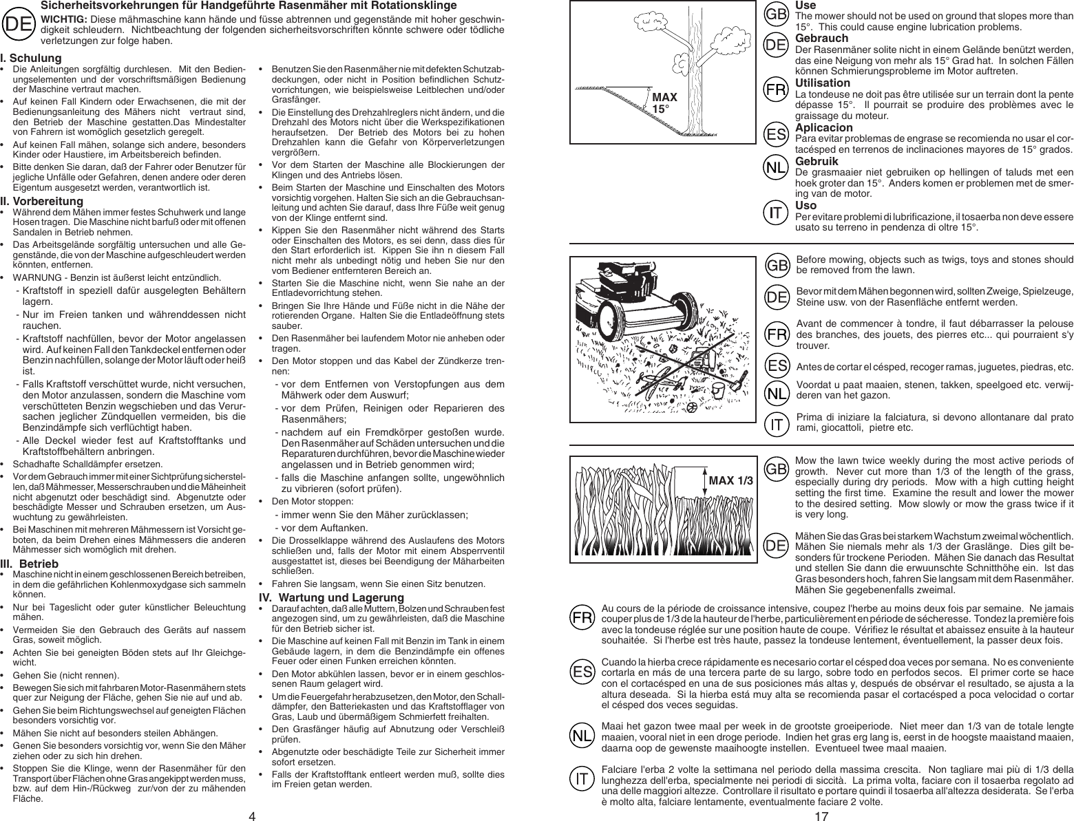 Page 4 of 10 - Mcculloch Mcculloch-M5553D-Users-Manual- OM, McCulloch, M5553 D, 96141007100, 2007-02, Lawn Mower, EN, DE, FR, ES, NL, IT  Mcculloch-m5553d-users-manual